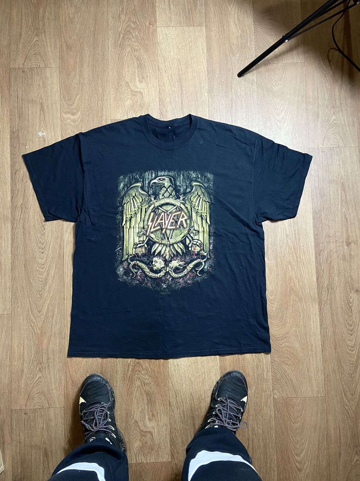 Band Tees × Slayer × Vintage SLAYER VINTAGE FADED BLACK METAL Y2K 