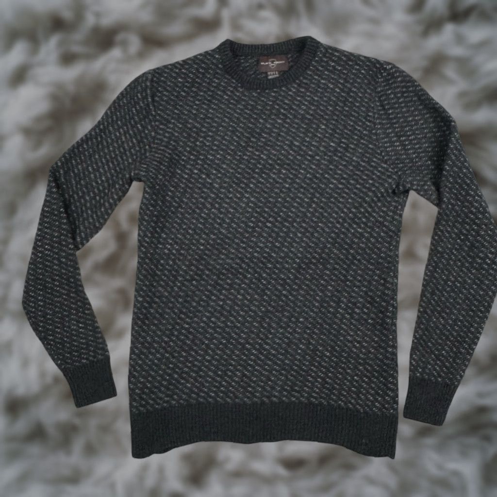 Vintage Black Brown 1826 Men’s Lambs Wool Chunky Knit Pullover Sweater Blue Small Size US S / EU 44-46 / 1 - 1 Thumbnail