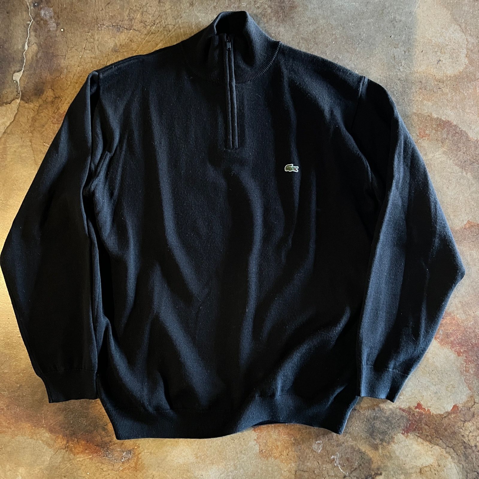 Lacoste Lacoste Men's Black Quarter Zip Sweater XL Size 6 23x27 Size US XL / EU 56 / 4 - 1 Thumbnail