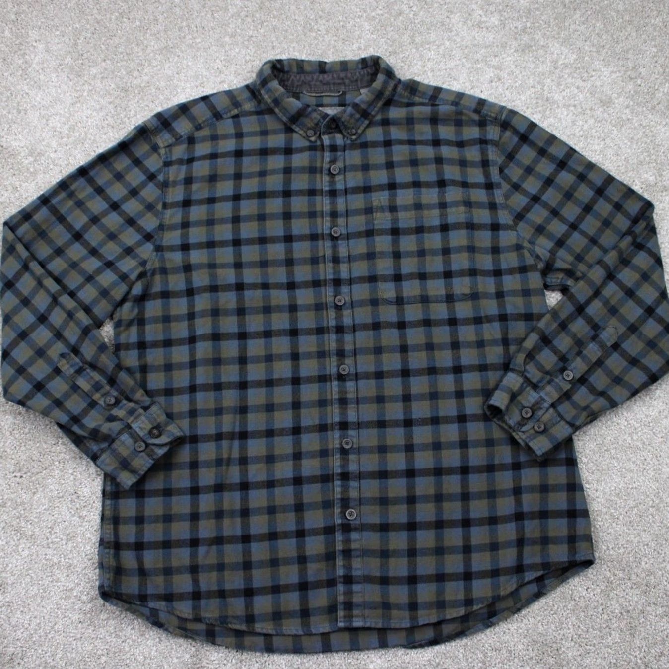 Royal Robbins Royal Robbins Shirt Adult XL Green/Blue Plaid Button-Up Cotton L/S Relaxed Fit Mens Size US XL / EU 56 / 4 - 2 Thumbnail