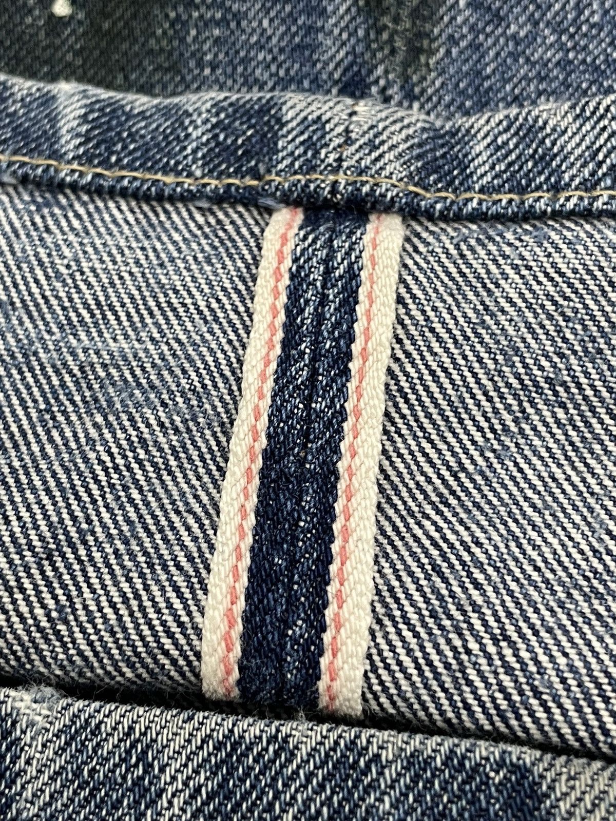 Levis 505 Talon Big E Redline Selvedge Repro Distressed