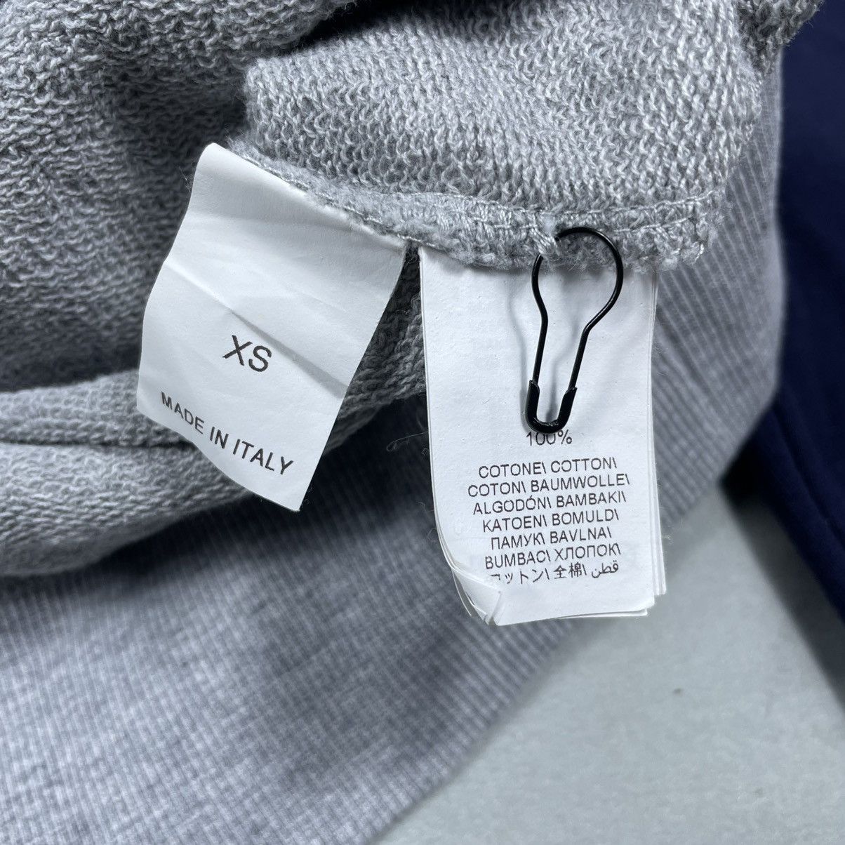 Brunello Cucinelli Logo-Print Two-Tone Cotton-Jersey Half-Zip Sweatshirt - Blue Size US XS / EU 42 / 0 - 11 Thumbnail
