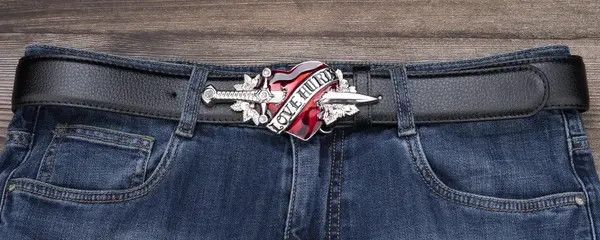 VIBE Silver Color White Belt Love Hunter Belt Punk Rock Gothic Size ONE SIZE - 3 Thumbnail