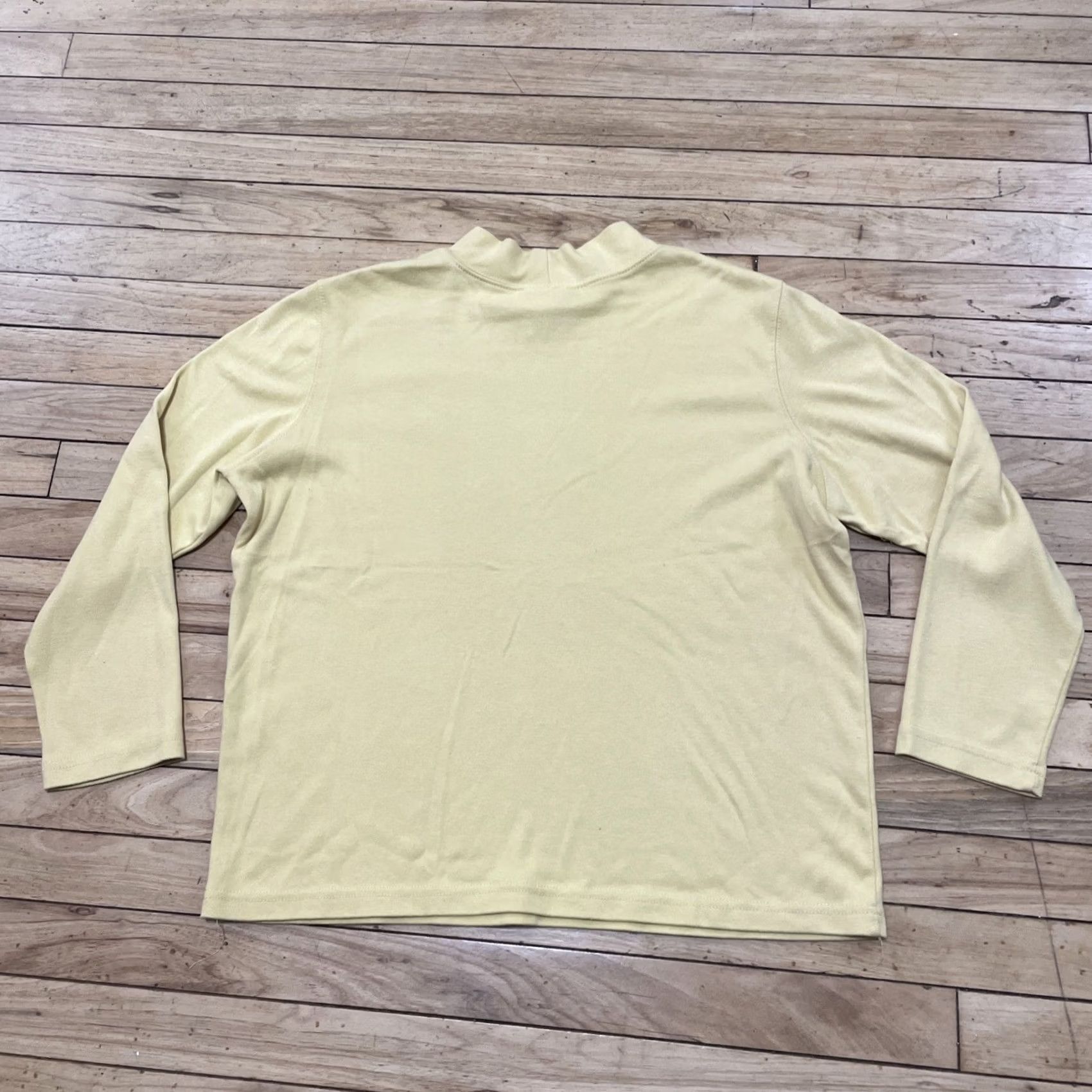 Blair VINTAGE Blair Mock Neck Crop Sweater 3/4 Sleeve Yellow Crest Adult M 80s Pullover Size US M / EU 48-50 / 2 - 2 Thumbnail