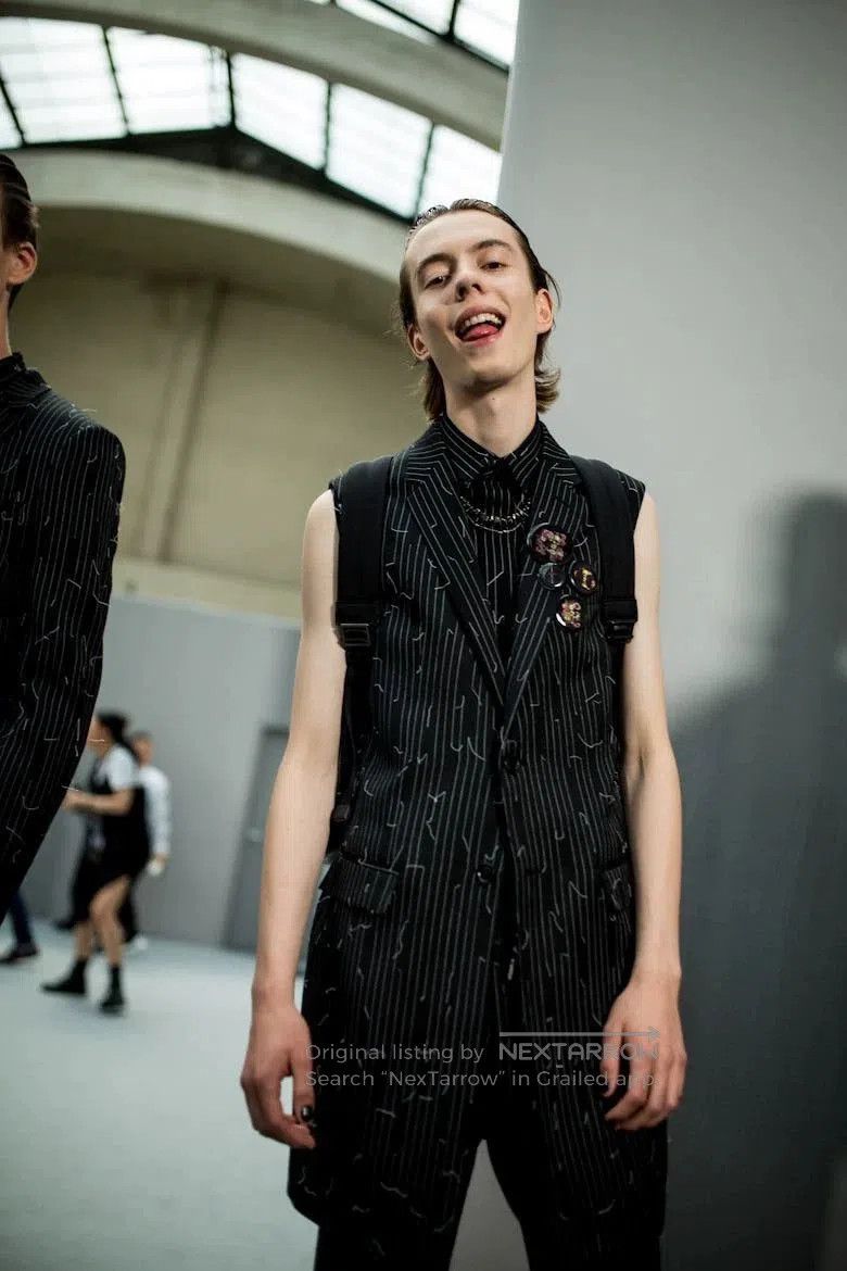 Dior Black Sleeveless Striped Abstract Button-Up Shirt. Size US M / EU 48-50 / 2 - 9 Thumbnail