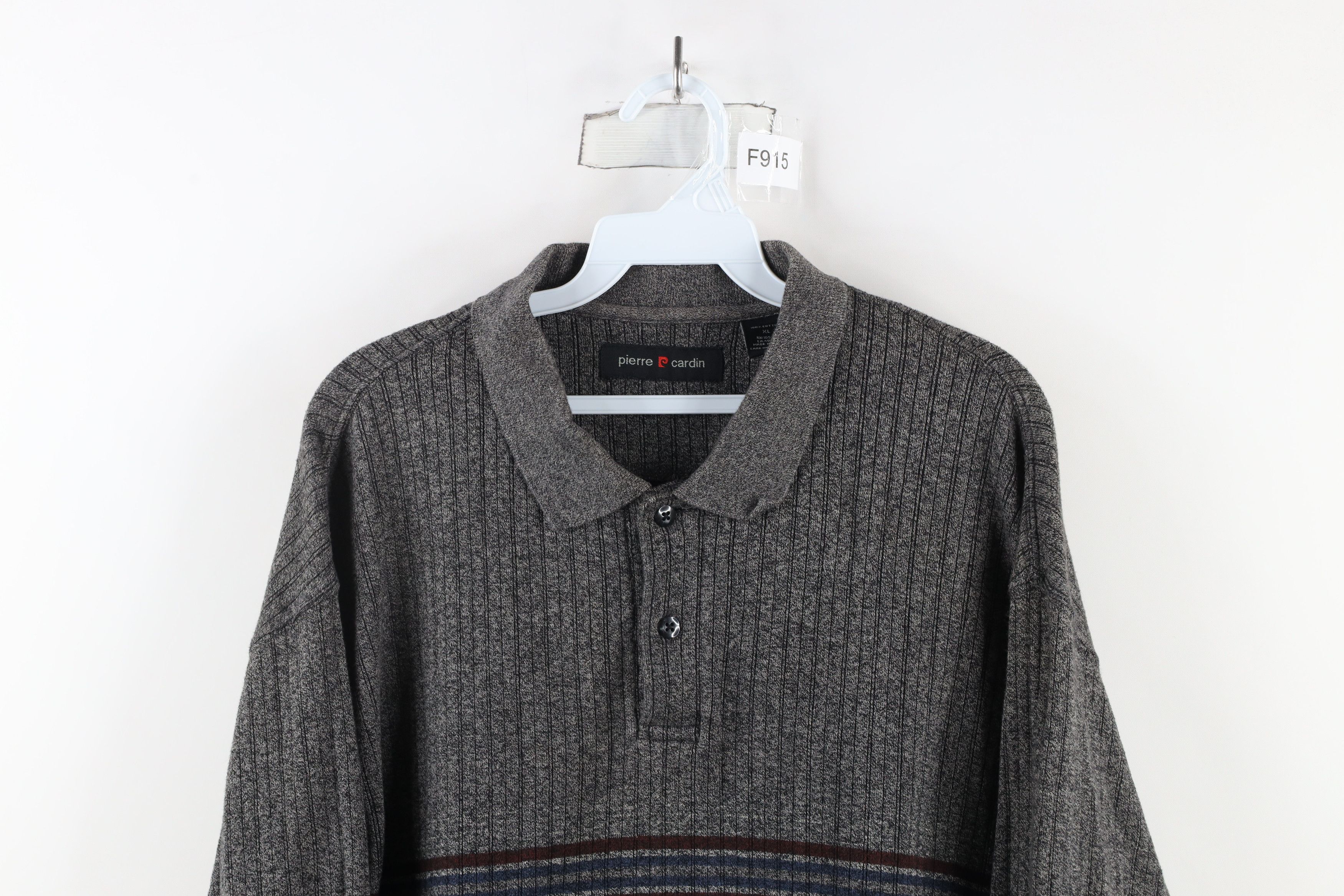Vintage Vintage 90s Streetwear Striped Ribbed Long Sleeve Rugby Polo Size US XL / EU 56 / 4 - 2 Thumbnail