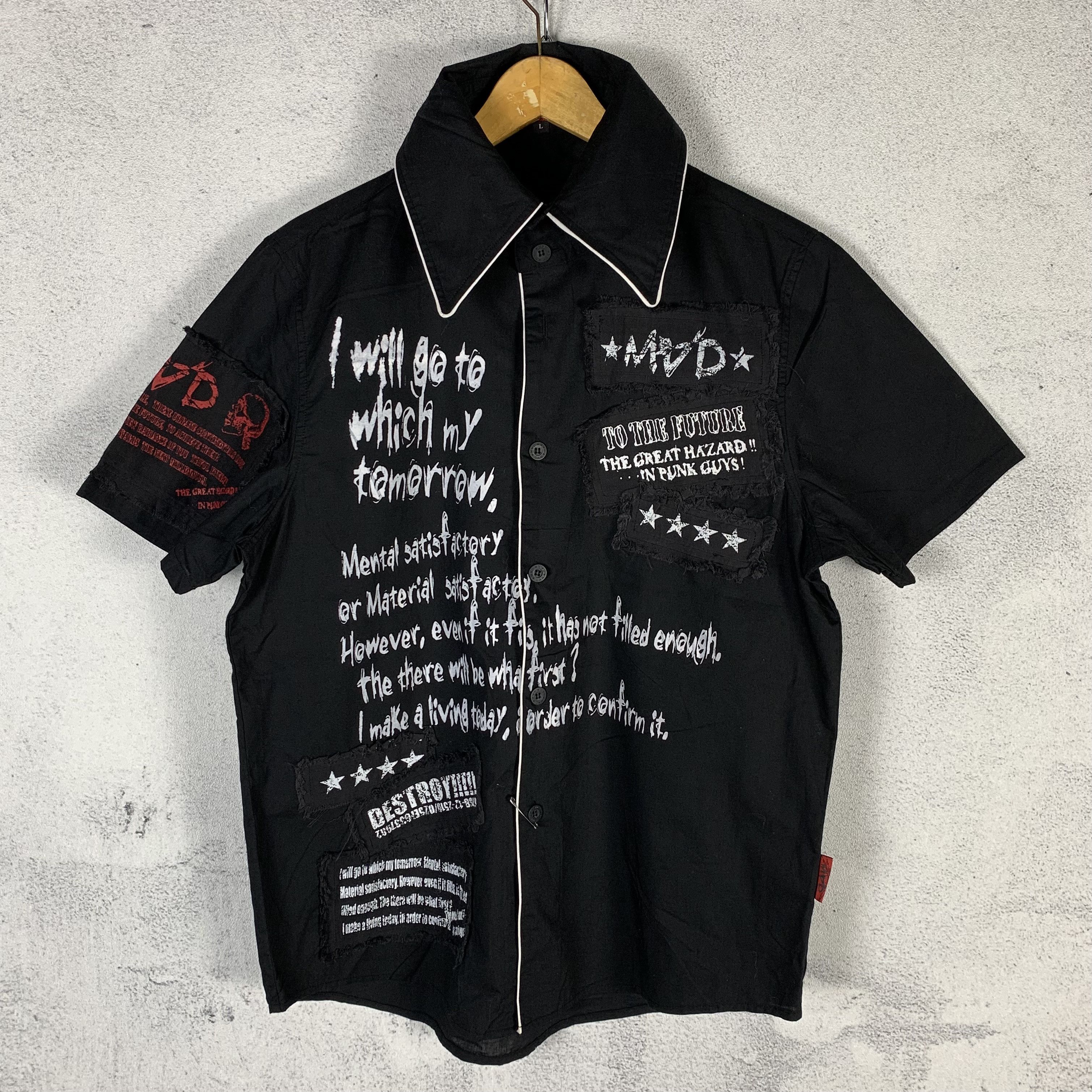 Japanese Brand MAD Punk Bondage Skull Black Shirt Anarchy Seditionaries Size US L / EU 52-54 / 3 - 1 Thumbnail