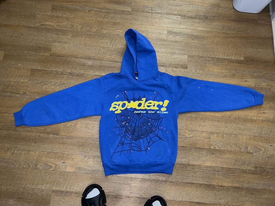 NEW Spider Worldwide × Young Thug Sp5der TC Blue Hoodie Sz S-XL