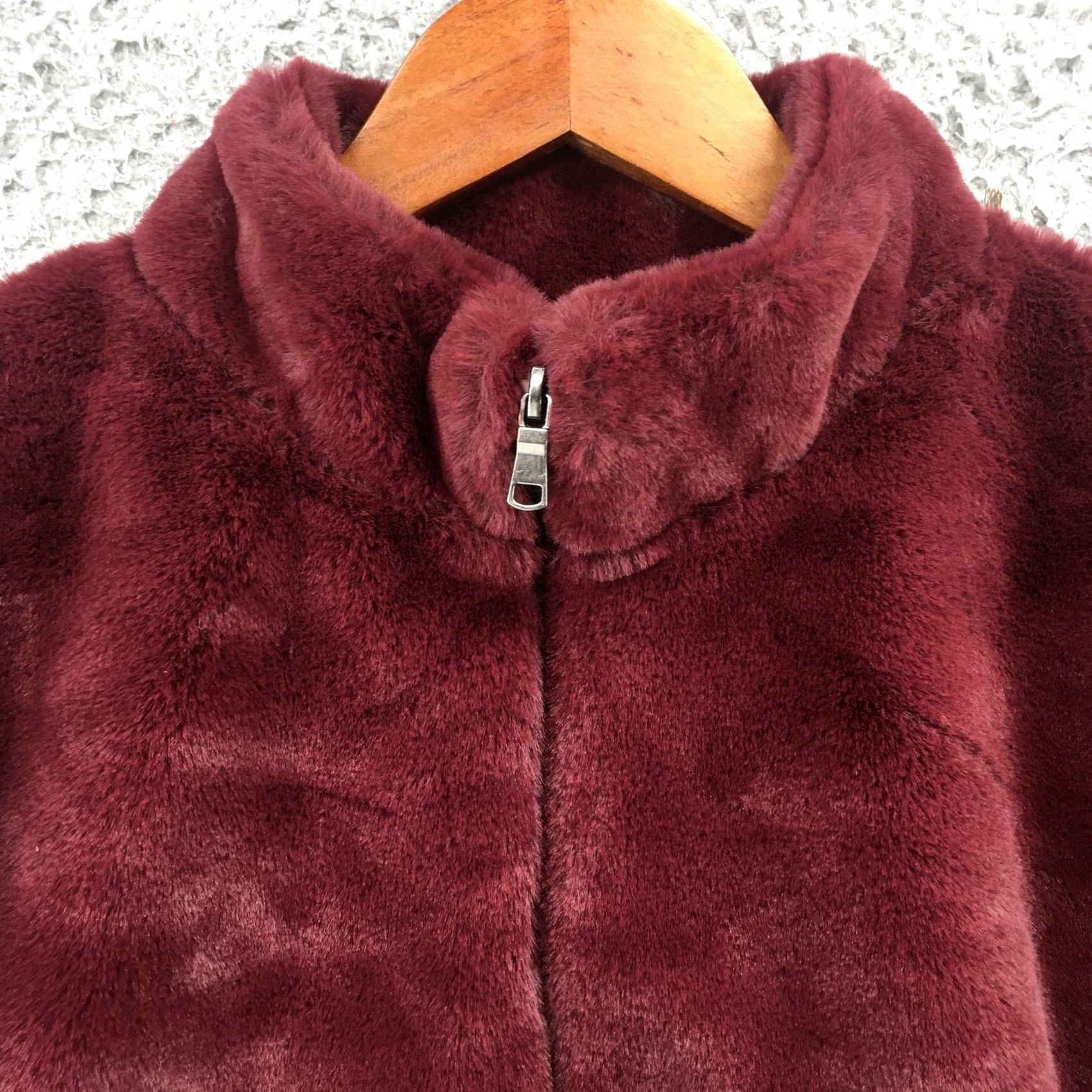 Vintage A New Day Burgundy Mock Neck Jacket Womens L Cotton Blend Quarter Zip Sweater Size L / US 10 / IT 46 - 3 Thumbnail