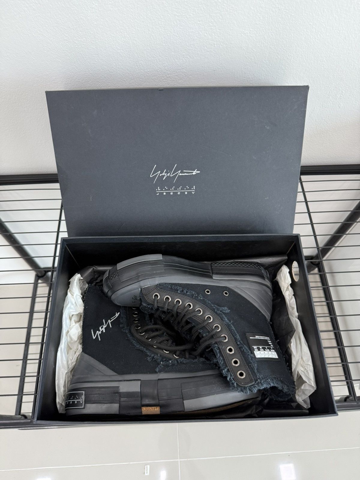 Yohji Yamamoto VESSEL×Yohji Yamamoto Wmns Patchwork Platform HighTopSneaker Size US 6 / IT 36 - 1 Thumbnail