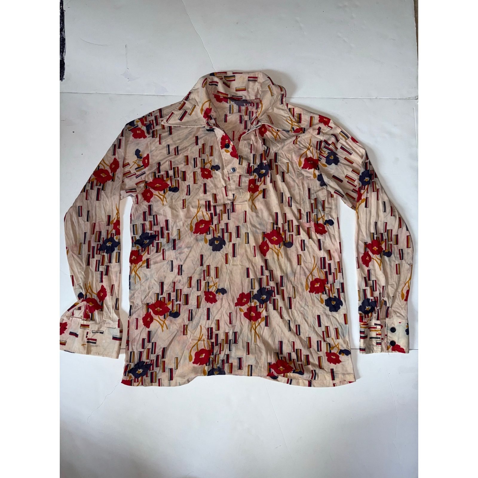 Other Vintage 70s disco button up shirt nylon Size US L / EU 52-54 / 3 - 1 Thumbnail