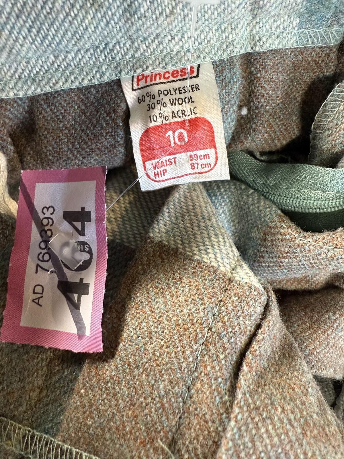 Other Princess Grey Checked high-waisted pleated skirt Size 28" / US 6 / IT 42 - 4 Thumbnail