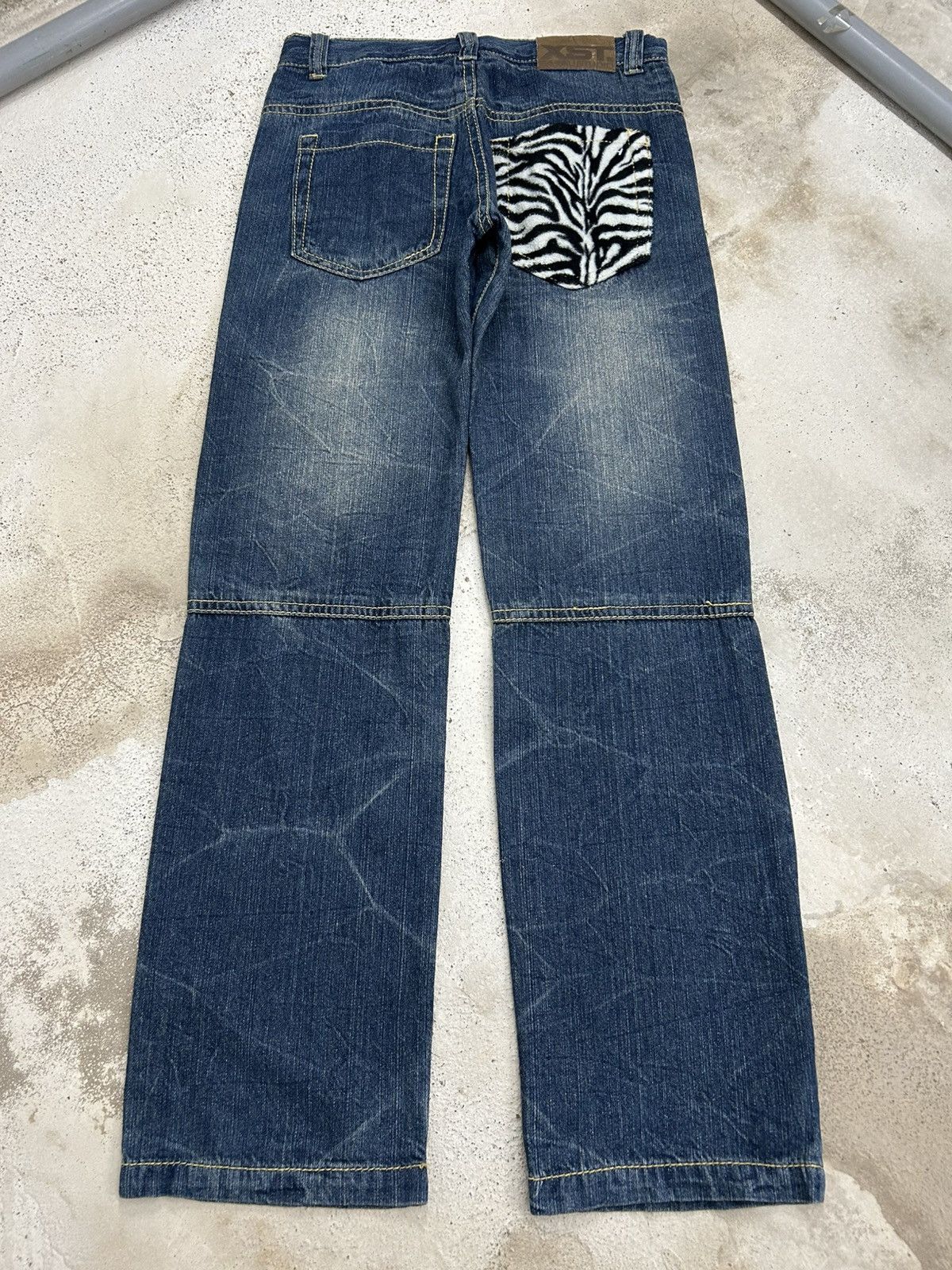 Japanese Brand Batsu Studio Japan Jean Art Poems Clawn Mark Straight Cut Size US 28 / EU 44 - 2 Thumbnail