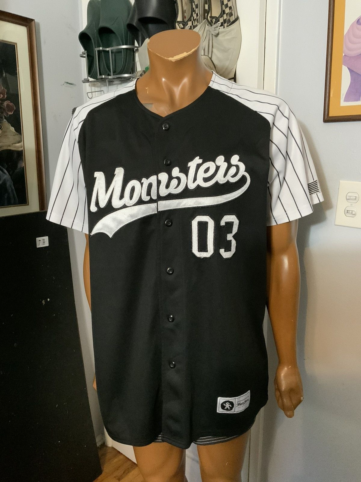 Other Monsters Dance Gear Hip Hop Pinstripe Sewn Baseball Jersey Size US XXL / EU 58 / 5 - 10 Thumbnail