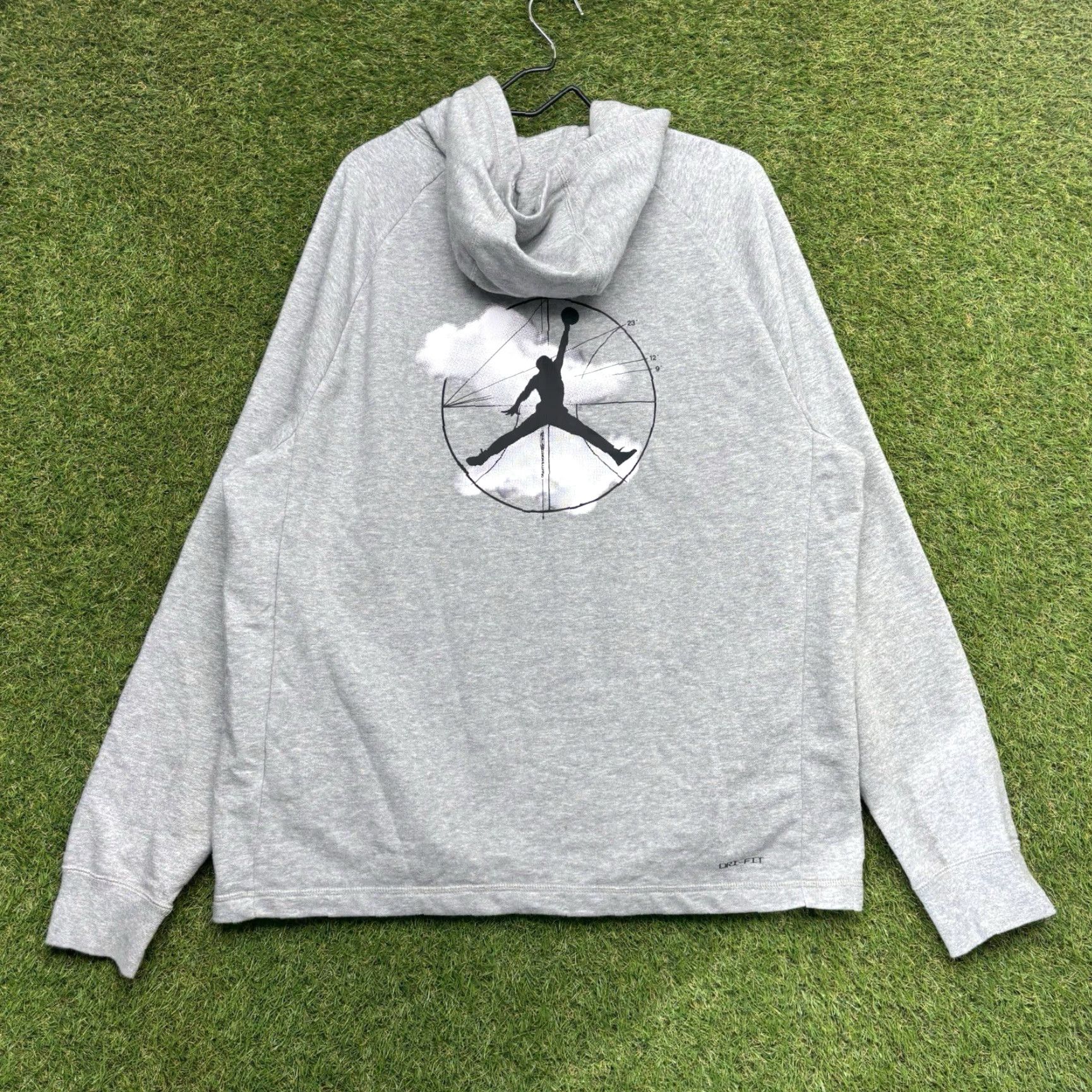 Jordan Brand Jordan Air Hoodie Mens Large Gray Fleece Pullover Sweatshirt Jumpman Basketball Size US L / EU 52-54 / 3 - 2 Thumbnail