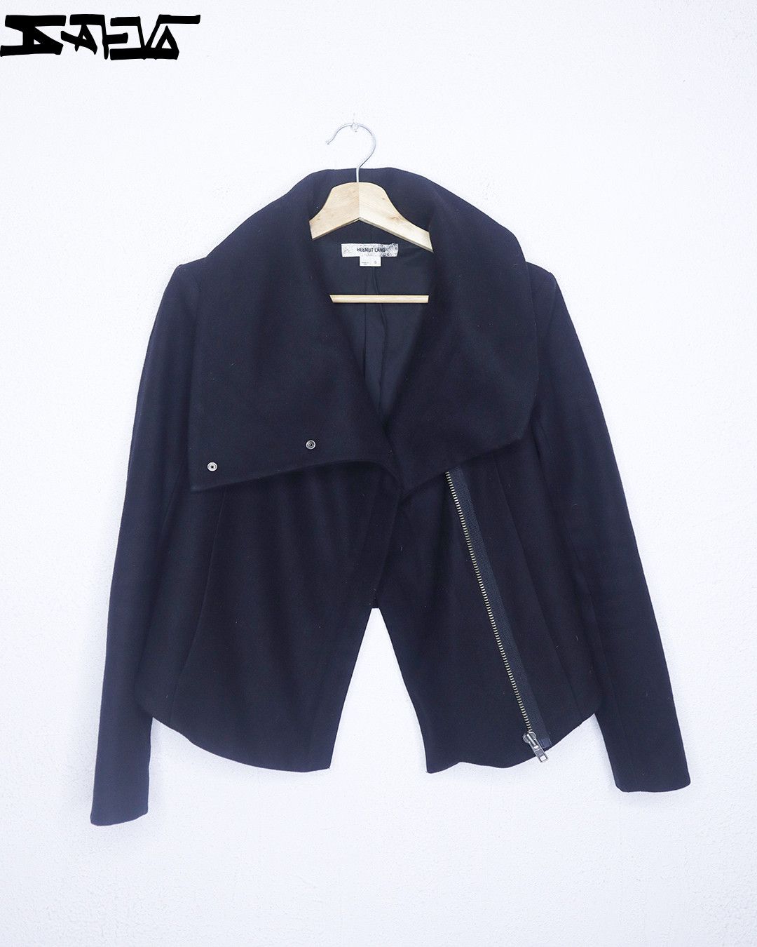 Helmut Lang Helmut Lang Asymmetric Black Jacket Size S / US 4 / IT 40 - 4 Thumbnail