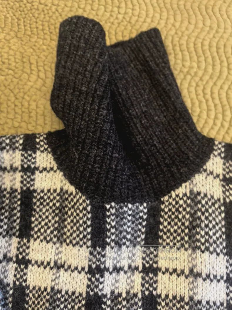 Helmut Lang Helmut Lang Checkered Turtleneck Sweater Size S / US 4 / IT 40 - 4 Thumbnail