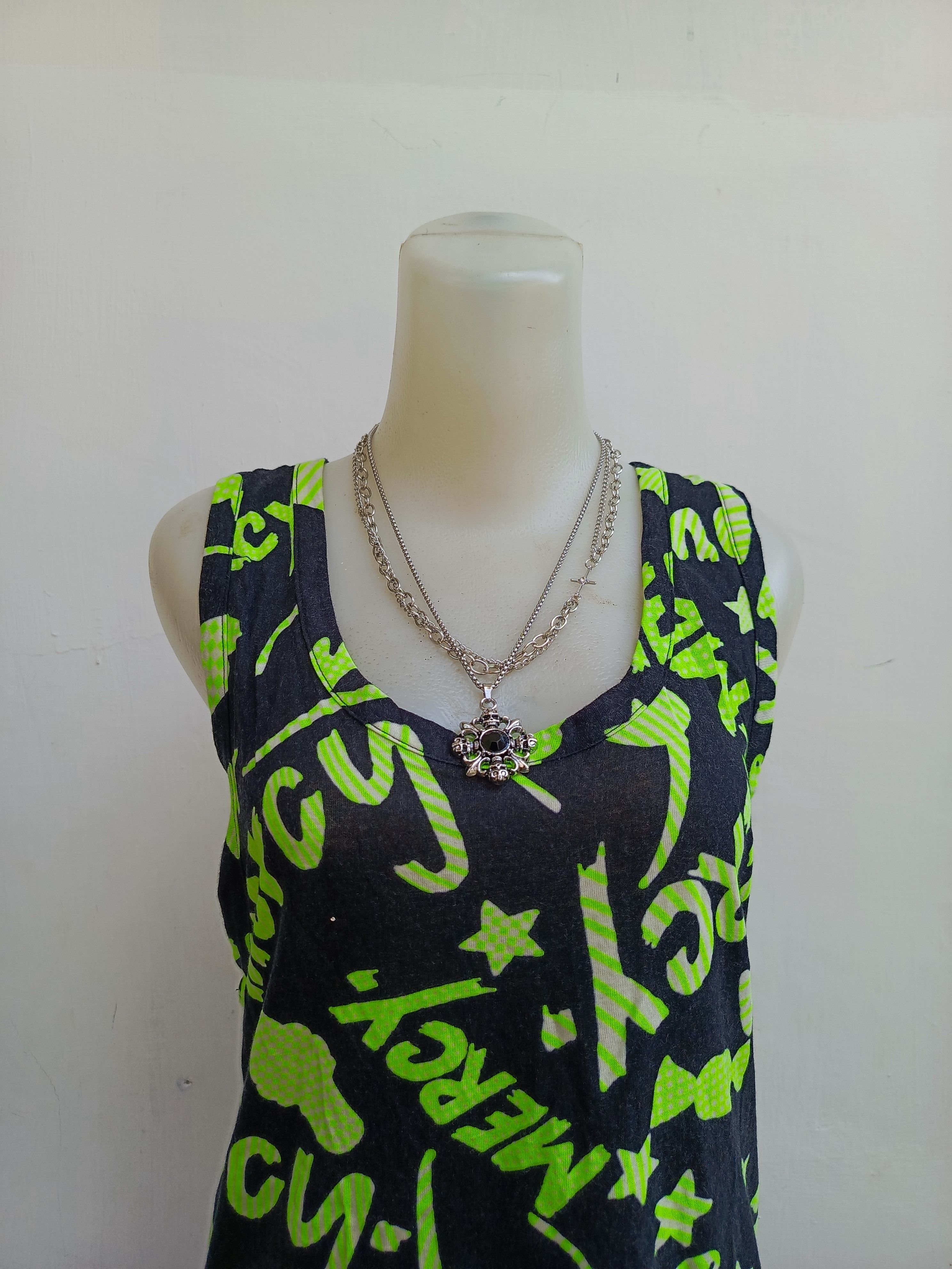 Japanese Brand Mercy Neon Graphic Tank — Y2K — NVMBER17 Size L / US 10 / IT 46 - 2 Thumbnail