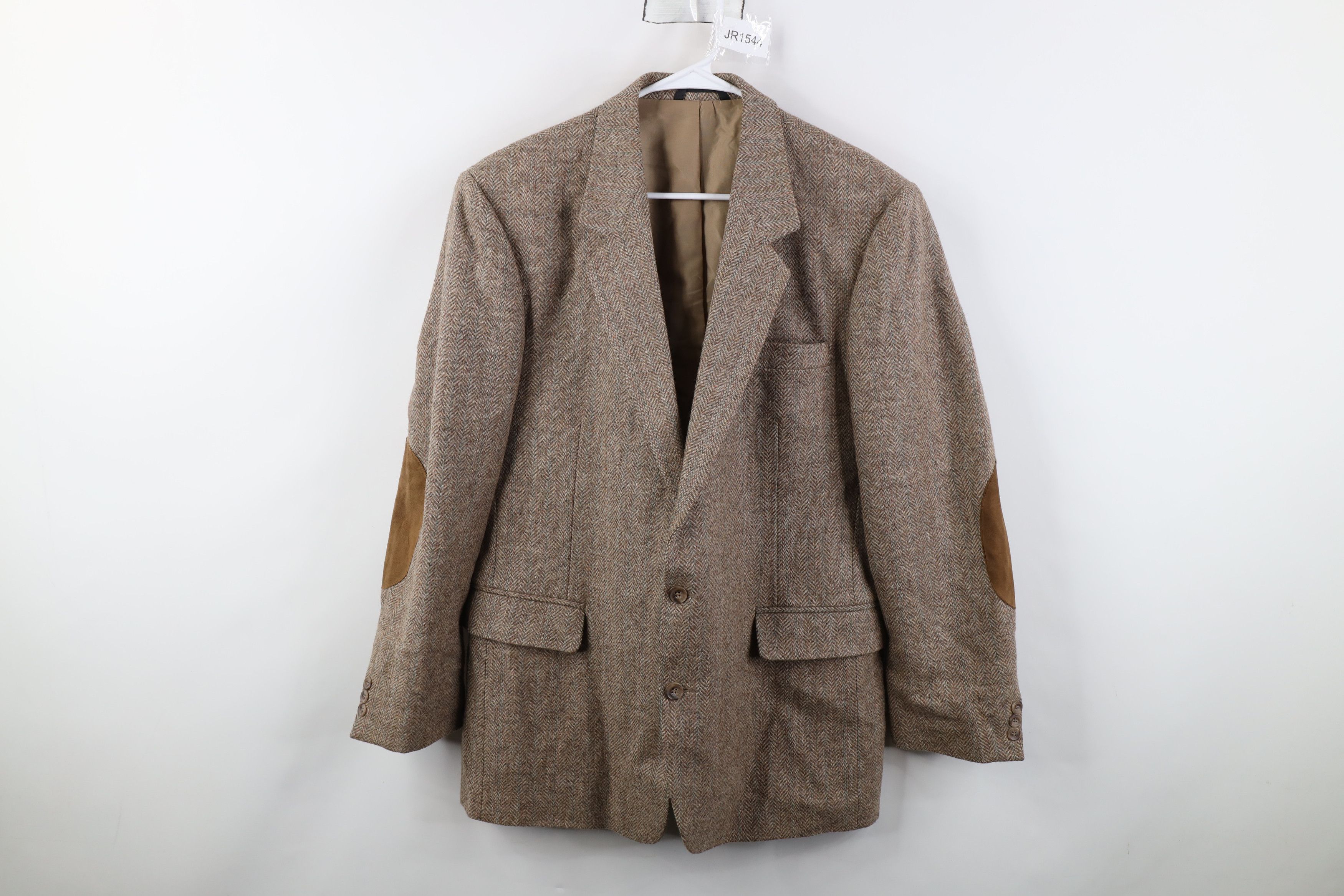 Vintage Vintage 90s Herringbone Suede Patch Suit Blazer Jacket USA Size US XXL / EU 58 / 5 - 1 Thumbnail
