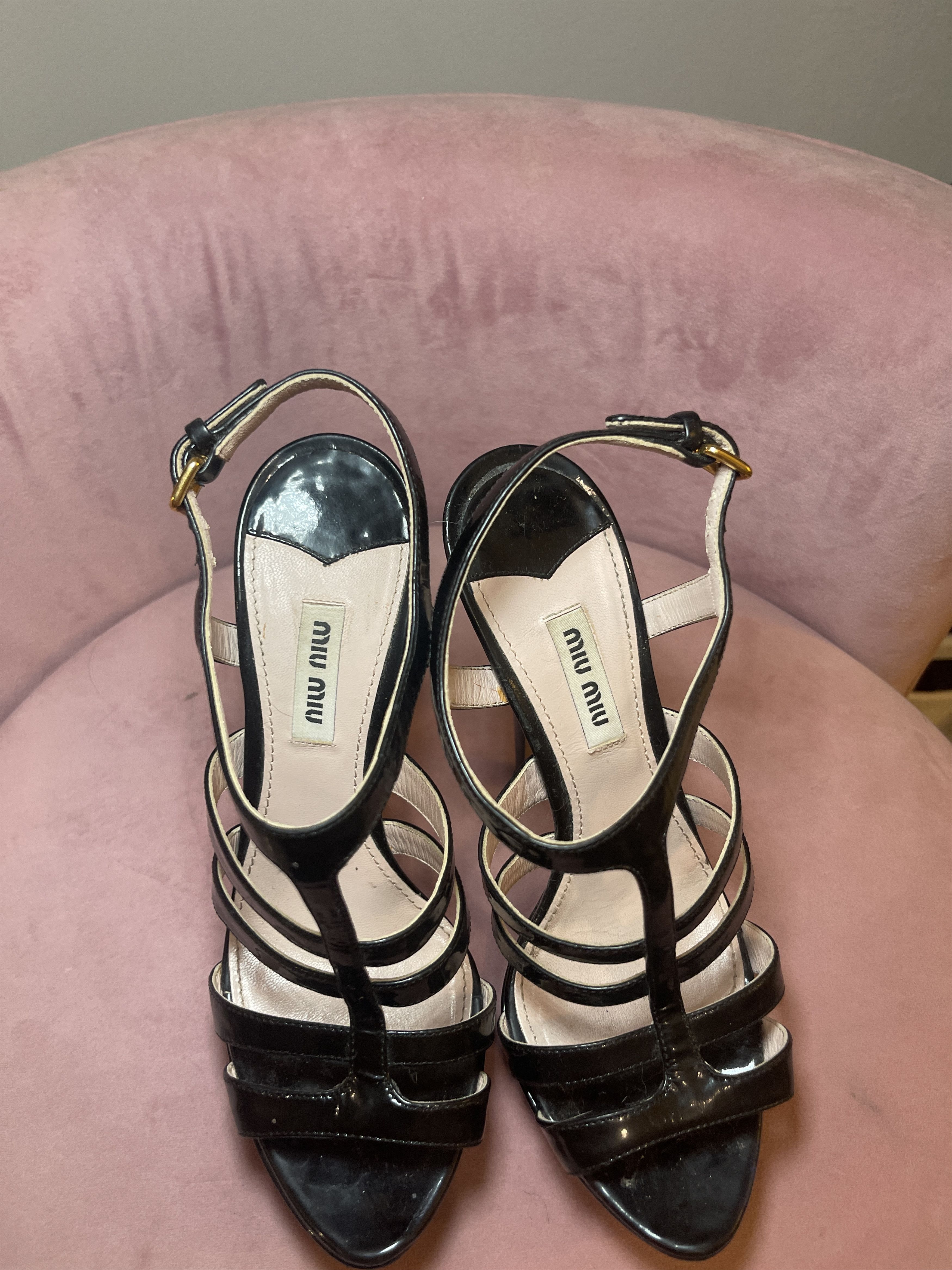 Miu Miu miu miu strappy black heels size 37 / 7 Size US 7 / IT 37 - 7 Thumbnail