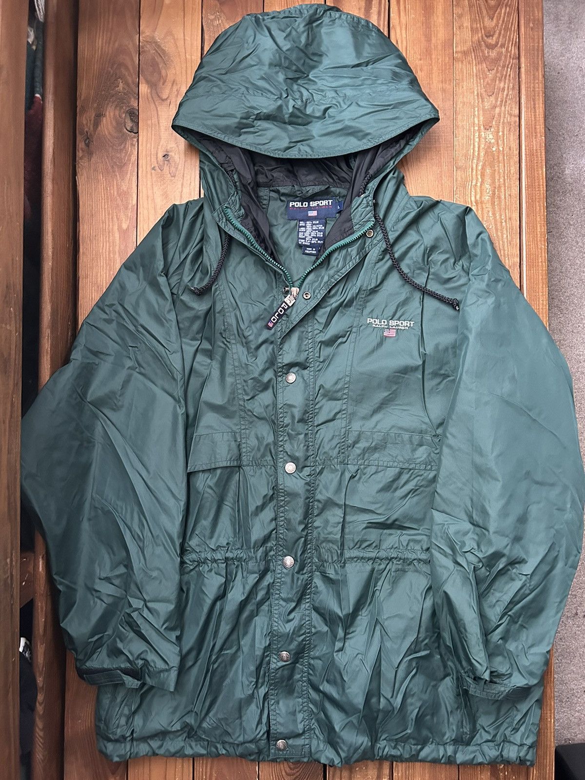 image of Polo Ralph Lauren x Vintage 90's Polo Sport Green Windbreaker Jacket, Men's (Size XL)