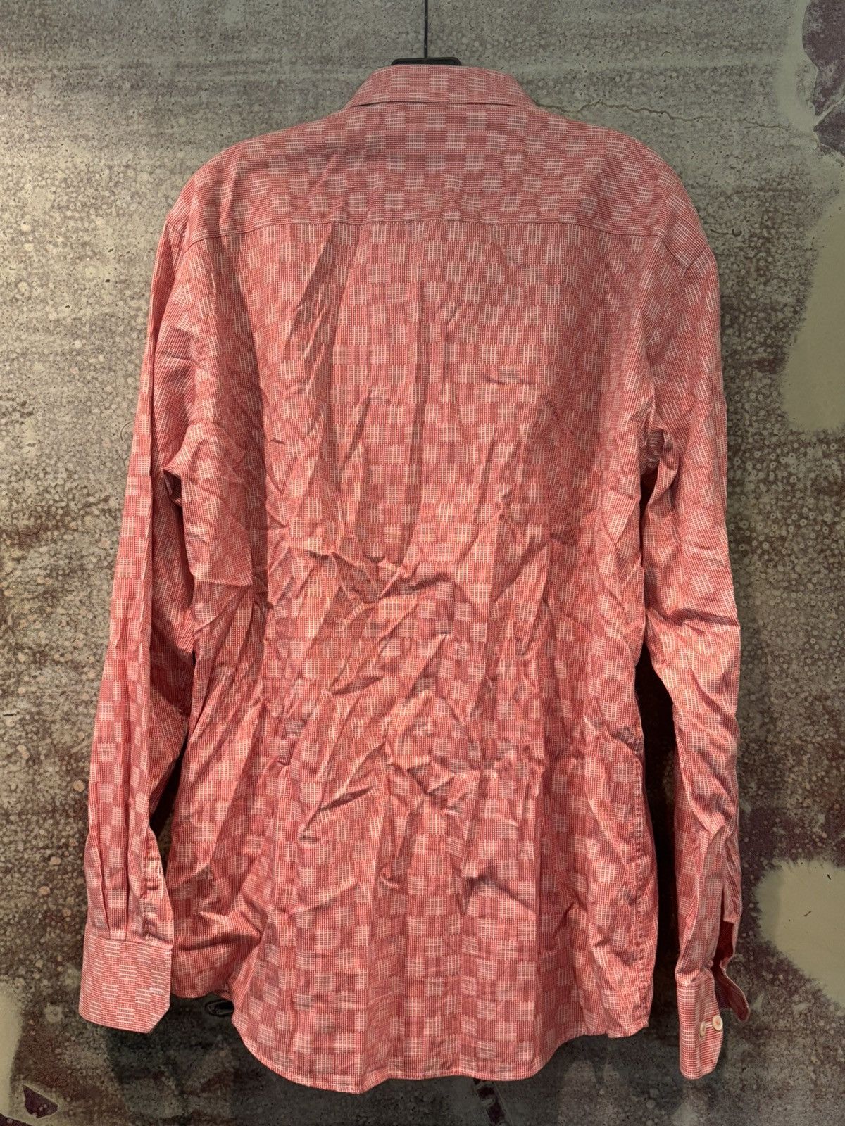 BUGATCHI BUGATCHI Red Plaid Button Up Formal Shirt Shaped Fit Size US XL / EU 56 / 4 - 2 Thumbnail