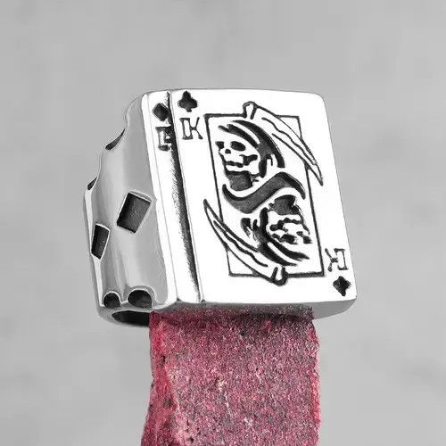 Japanese Brand Grim Reaper Poker King Skull Ring Size ONE SIZE - 2 Thumbnail