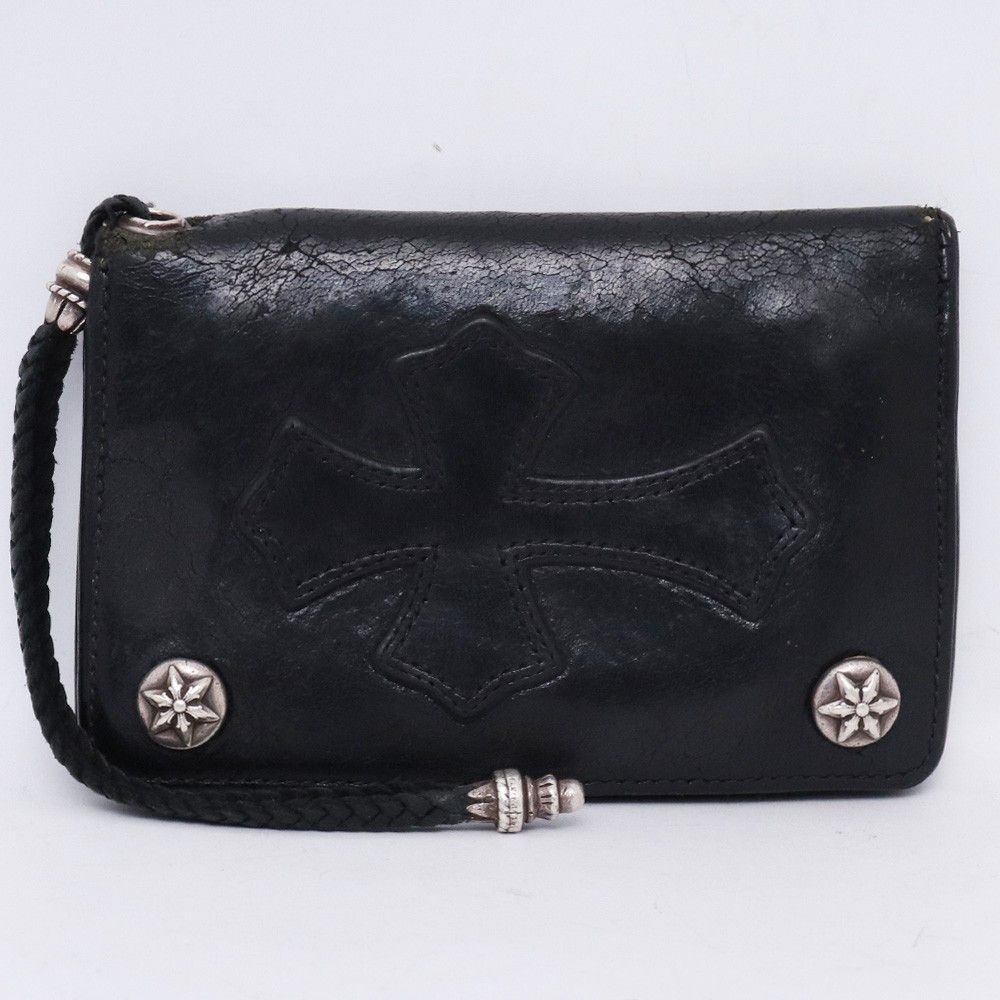 Chrome Hearts Rare Chrome Hearts 2 Zip Celtic Snap Wallet Black