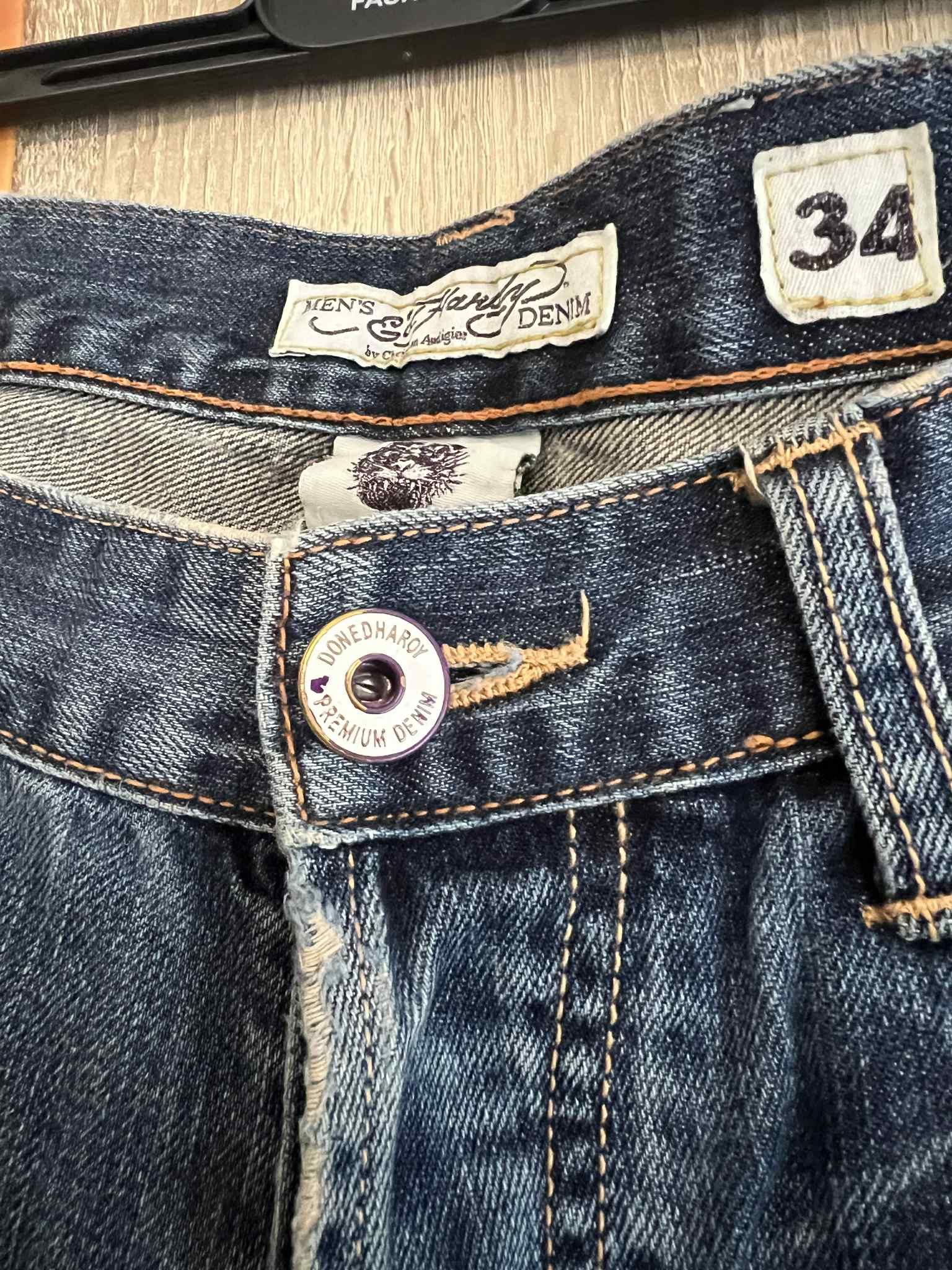 Ed Hardy Ed Hardy denim pants vintage avant-garde Size US 34 / EU 50 - 8 Thumbnail