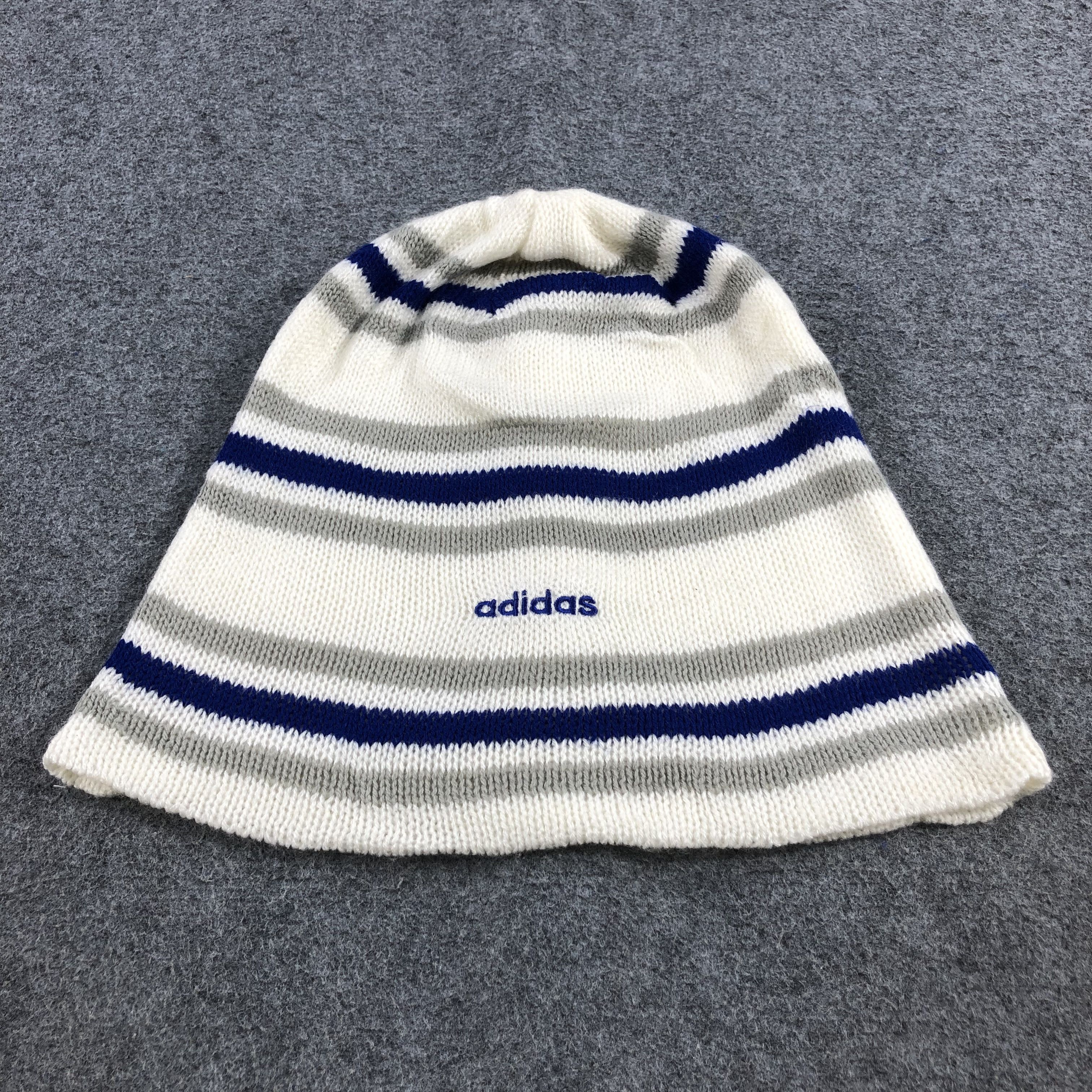 Vintage Adidas Stripes Slouchy Beanie Snowcap Snow Hat B123 Size ONE SIZE - 2 Thumbnail