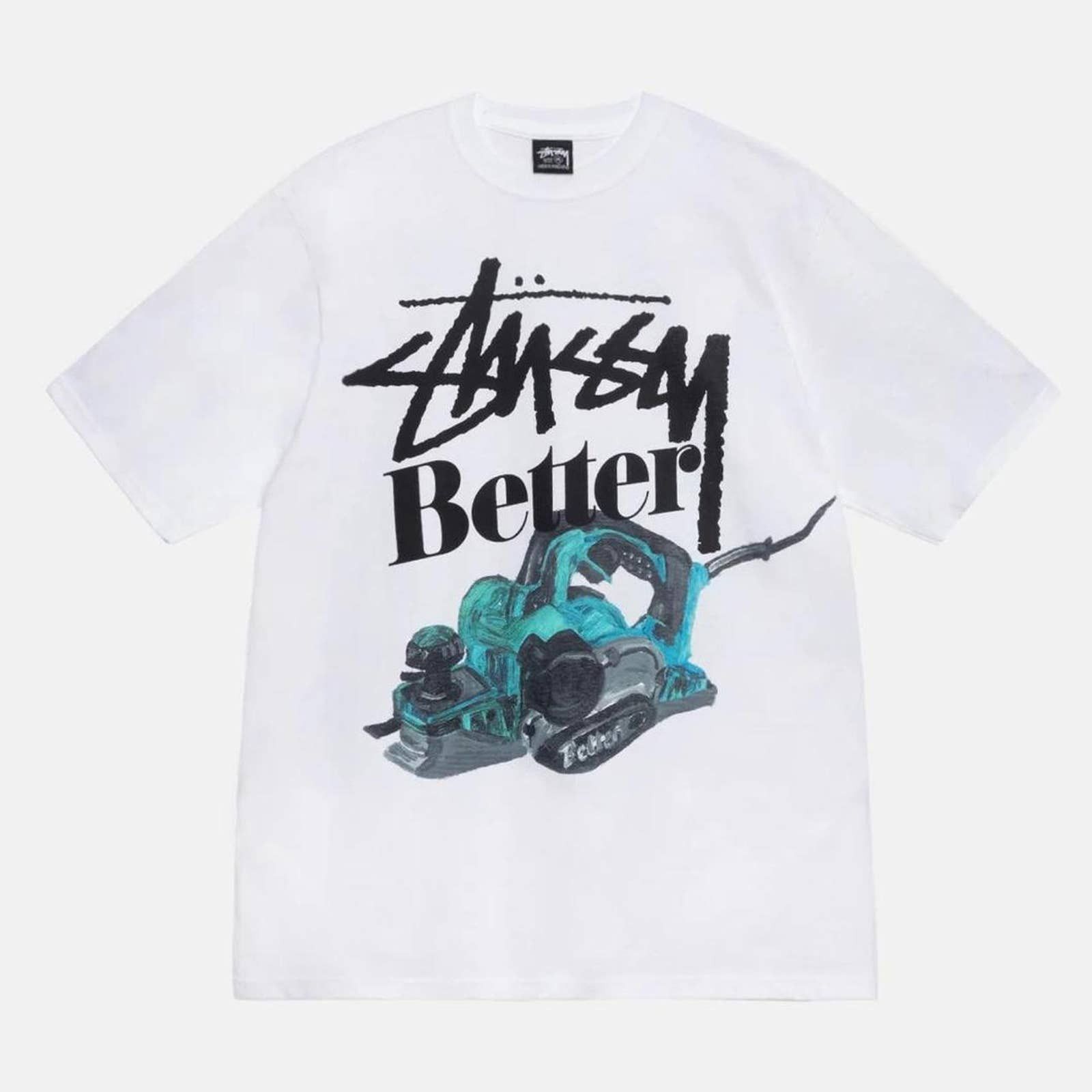 image of Stussy X Better Gift Shop Built Better T Shirt in White, Men's (Size 2XL)