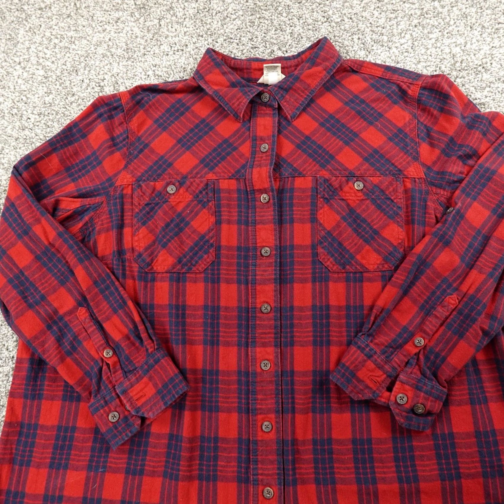 Vintage Duluth Shirt Womens 3XL Red Plaid Flannel Button-Up Long Sleeve with Pockets Cotton Tunic Outdoor Size XXL / US 16-18 / IT 52-54 - 3 Thumbnail
