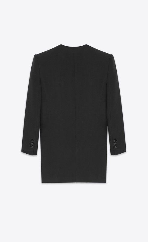 Saint Laurent Paris o1s1wg111224 Woolen Two-Tone Suit Dress in Black/Red Size XL / US 12-14 / IT 48-50 - 2 Thumbnail