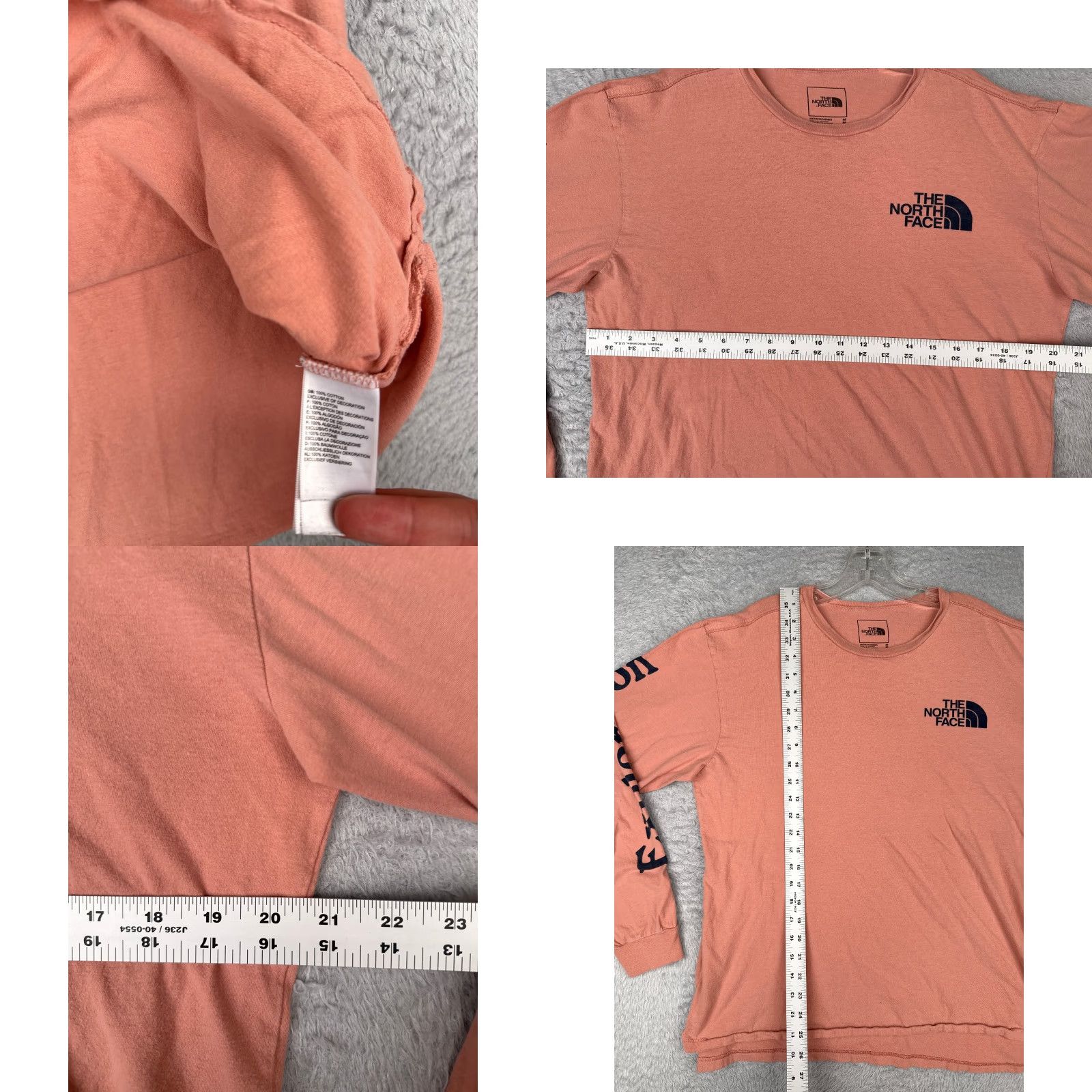 The North Face The North Face Shirt Men Medium Pink Long Sleeve Crew Neck 100% Cotton Breathable Classic Size US M / EU 48-50 / 2 - 8 Thumbnail