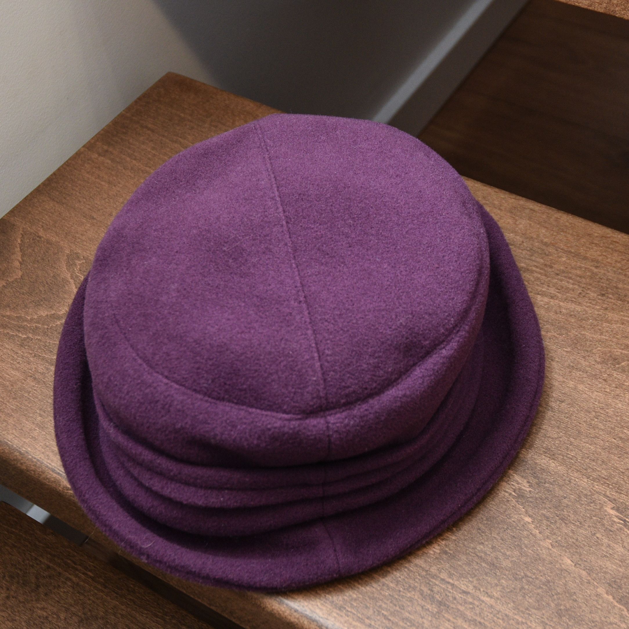 John Mayer Vintage Mayser Pascal Wool Felt Cloche Hat Aubergine Purple Size ONE SIZE - 5 Thumbnail