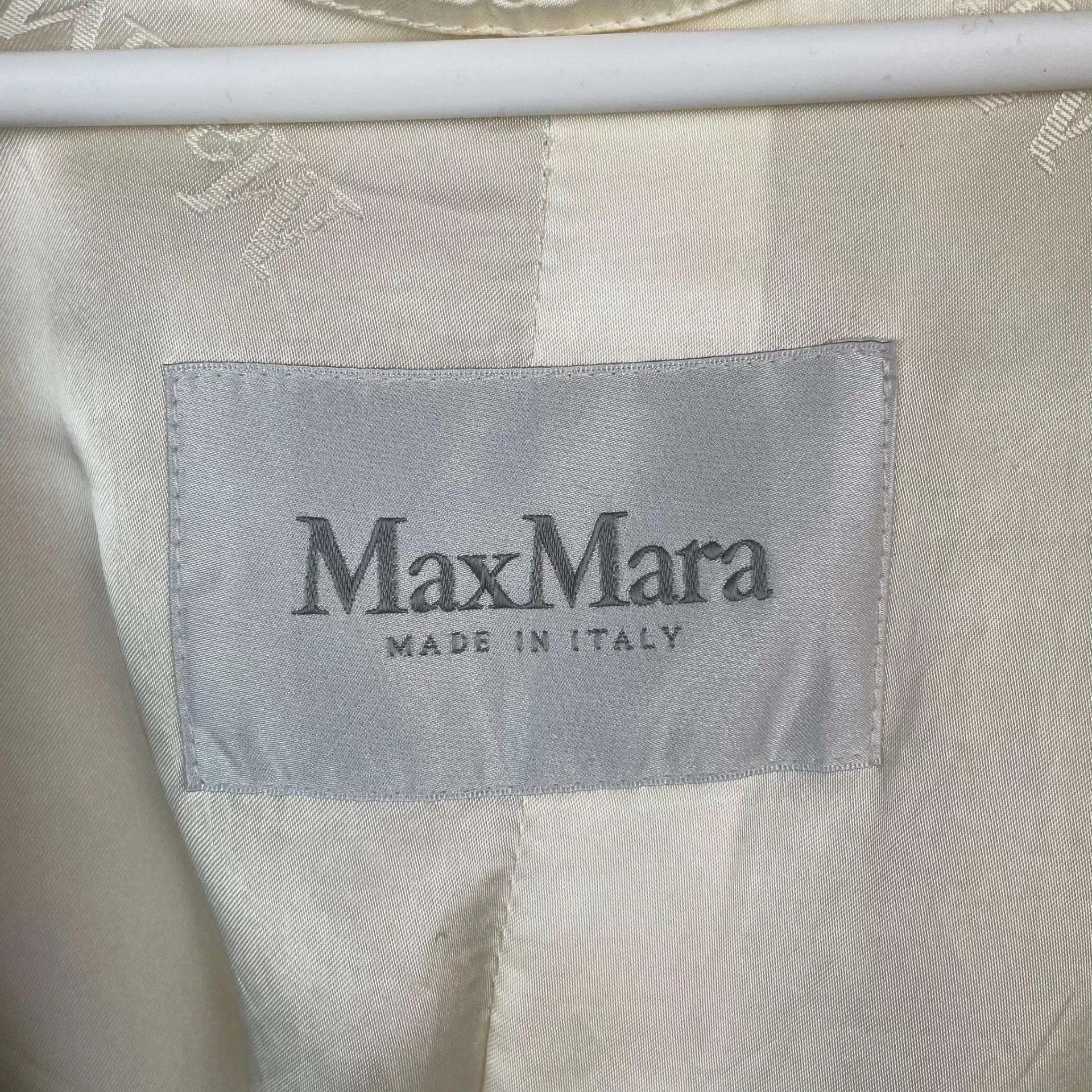 Max Mara MAXMARA Alpaca Lapel Overcoat Women's XS White Size XS / US 0-2 / IT 36-38 - 3 Thumbnail