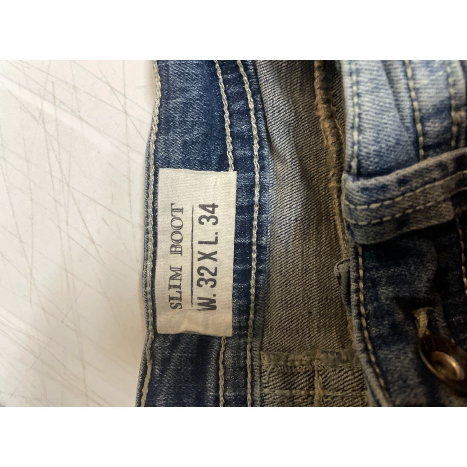 Denime Axel Jeans Mens 34x32 Slim Bootcut Blue Denim Cotton Regular Size 34 Size US 34 / EU 50 - 7 Thumbnail