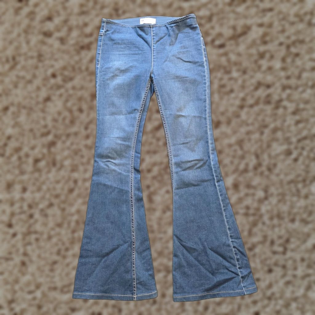 Free People Free People Jeans Womens 27 Blue Flare Bell Button Stretch Pull On Capsule Bodice? Size 27" / US 4 / IT 40 - 1 Thumbnail