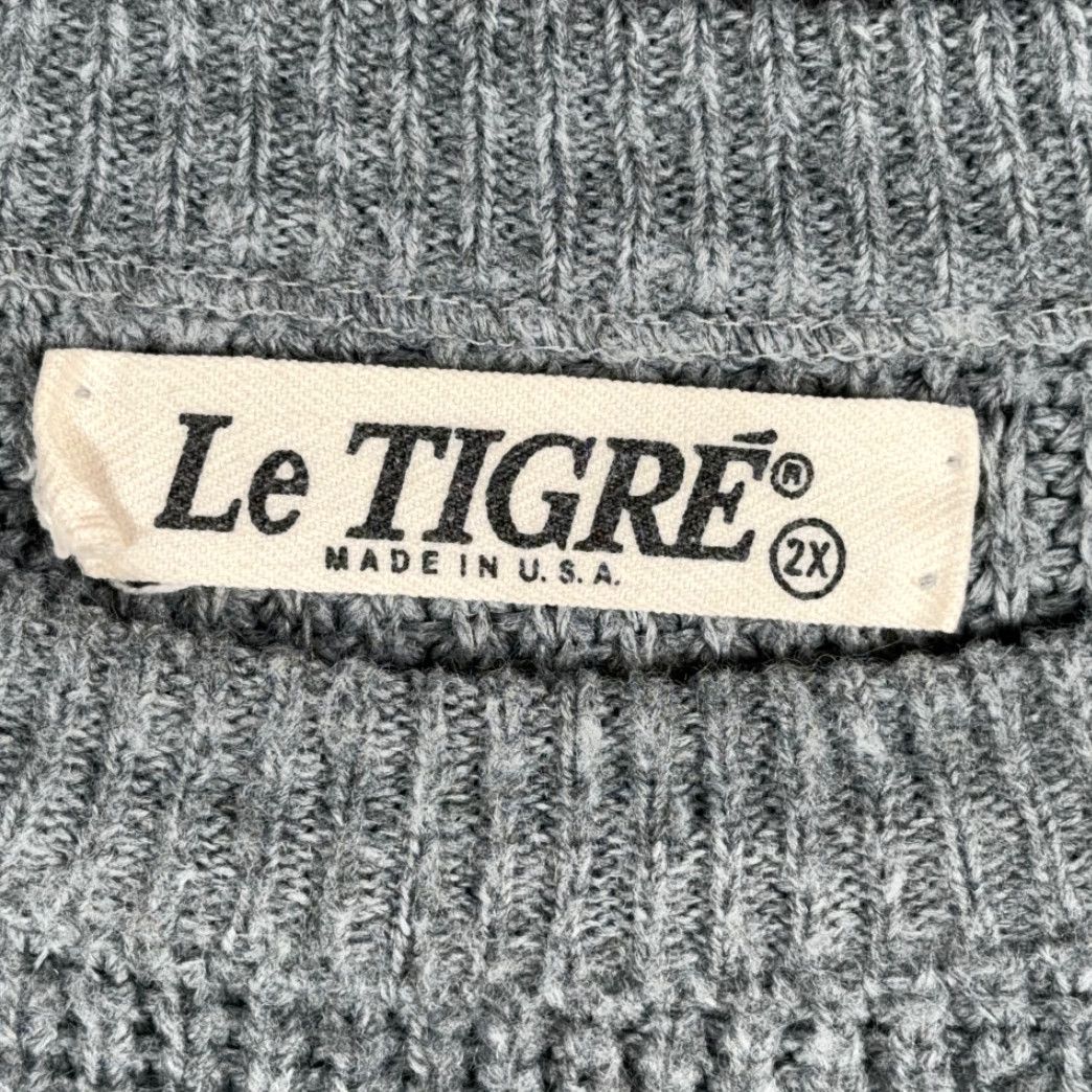 Vintage VINTAGE Le Tigre Sweater Adult 2XL Gray USA Acrylic Knit Oversized 90s Size US XXL / EU 58 / 5 - 4 Thumbnail