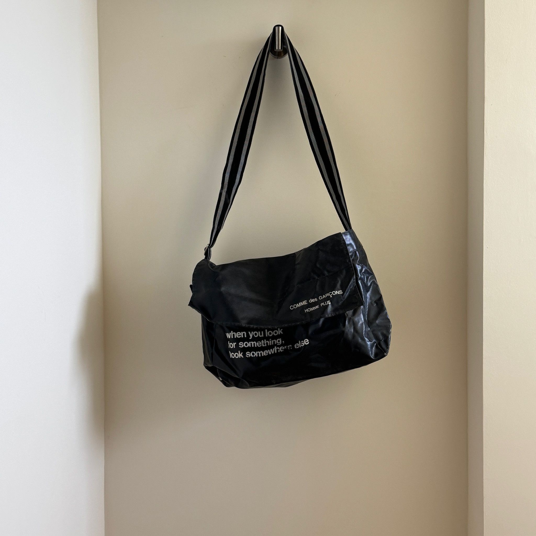 Comme Des Garcons x Comme Des Garcons Homme Plus Comme Des Garçons Homme Plus Nylon Messenger Bag in Black