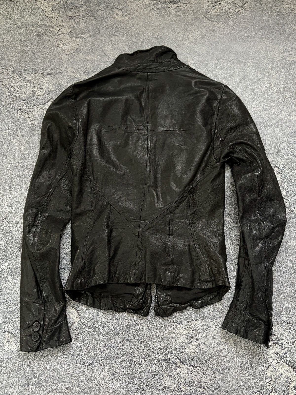 Allsaints AllSaints Black Distressed Avant-Garde Leather Blazer UK 6 Size XS / US 0-2 / IT 36-38 - 9 Thumbnail