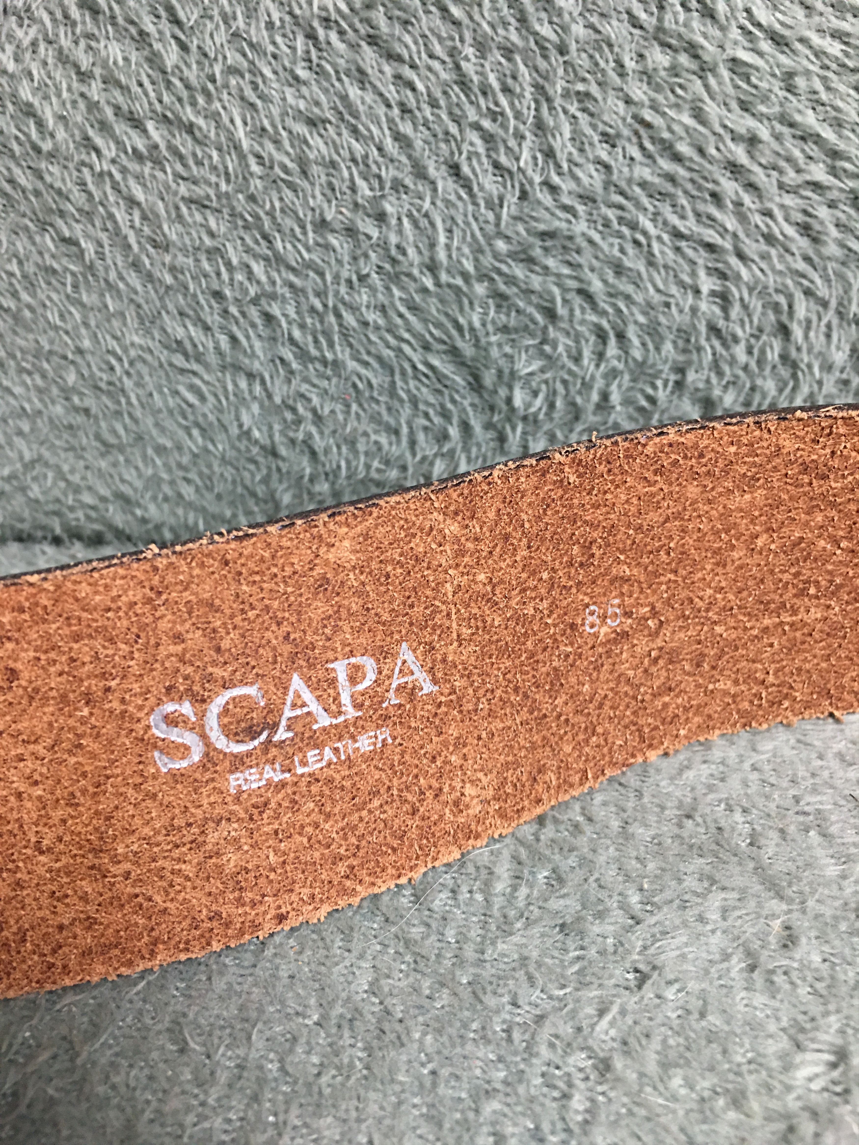 Leather SCAPA Italy Wide Leather Belt Horsebit Buckle Size 85 Size ONE SIZE - 9 Thumbnail