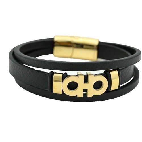 Other Unisex Leather Stainless Steel Pendant Bracelet (BG) Size ONE SIZE - 3 Thumbnail