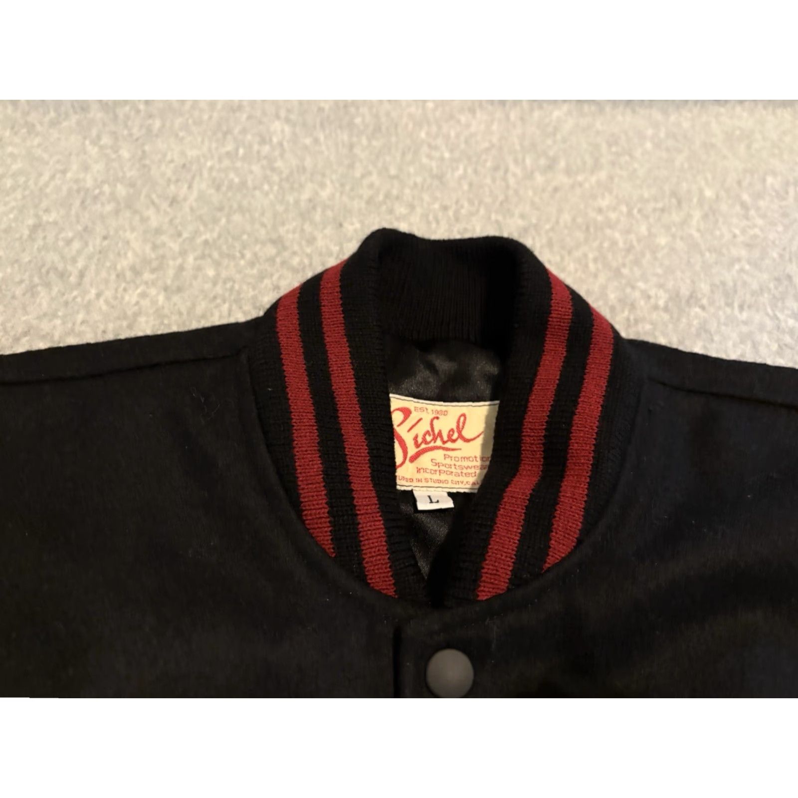 Vintage Sichel Wool Jacket Bomber Jacket Men Black L Luci Cartoon Disenchantment TV Show Rare 90s/2000s Size US L / EU 52-54 / 3 - 7 Thumbnail