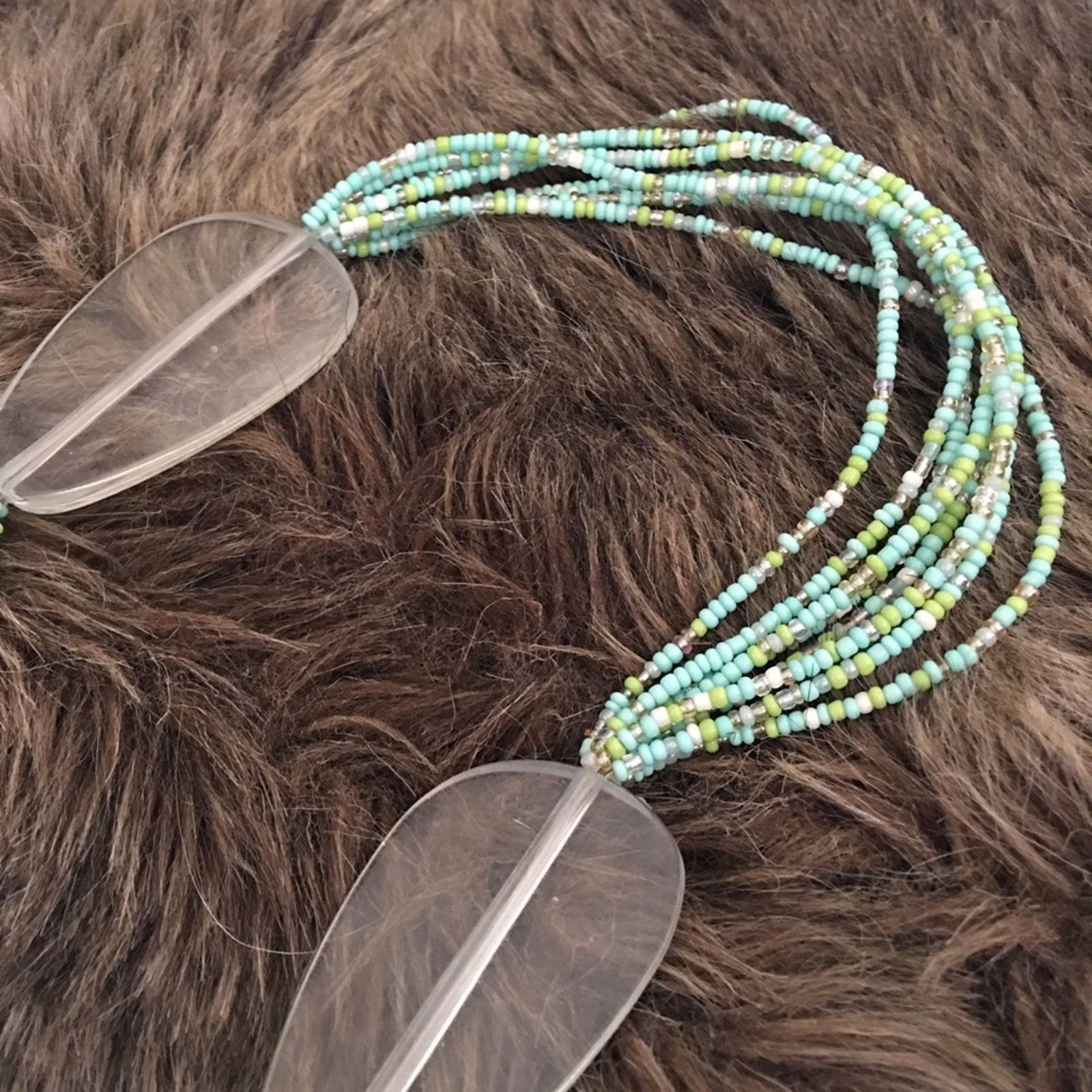 Vintage Vintage green tone seed bead plastic disc necklace Size ONE SIZE - 6 Thumbnail