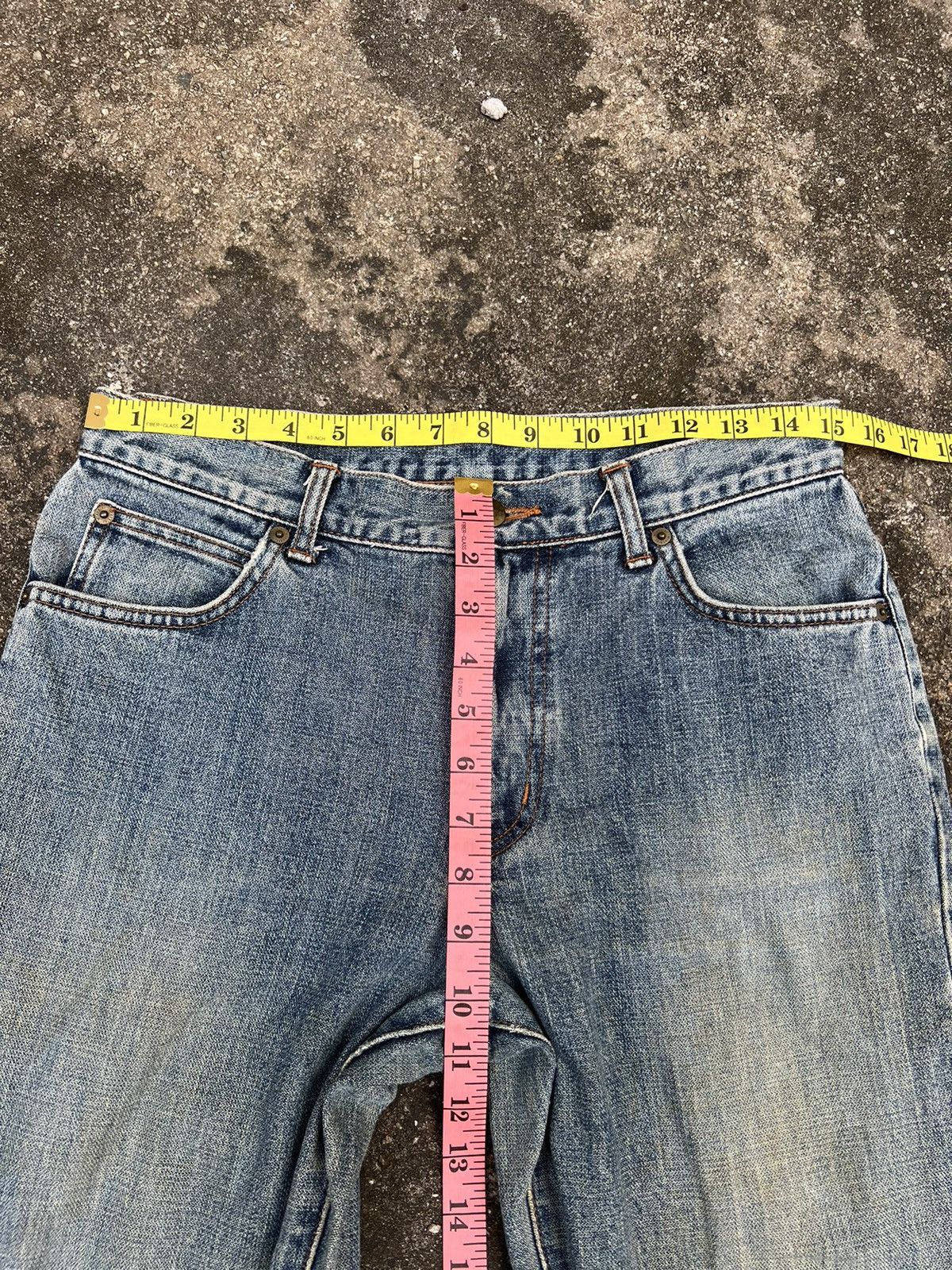 Japanese Brand × Wrangler 💥Flare💥 wrangler Distressed Mud Wash Jeans Size US 30 / EU 46 - 11 Thumbnail