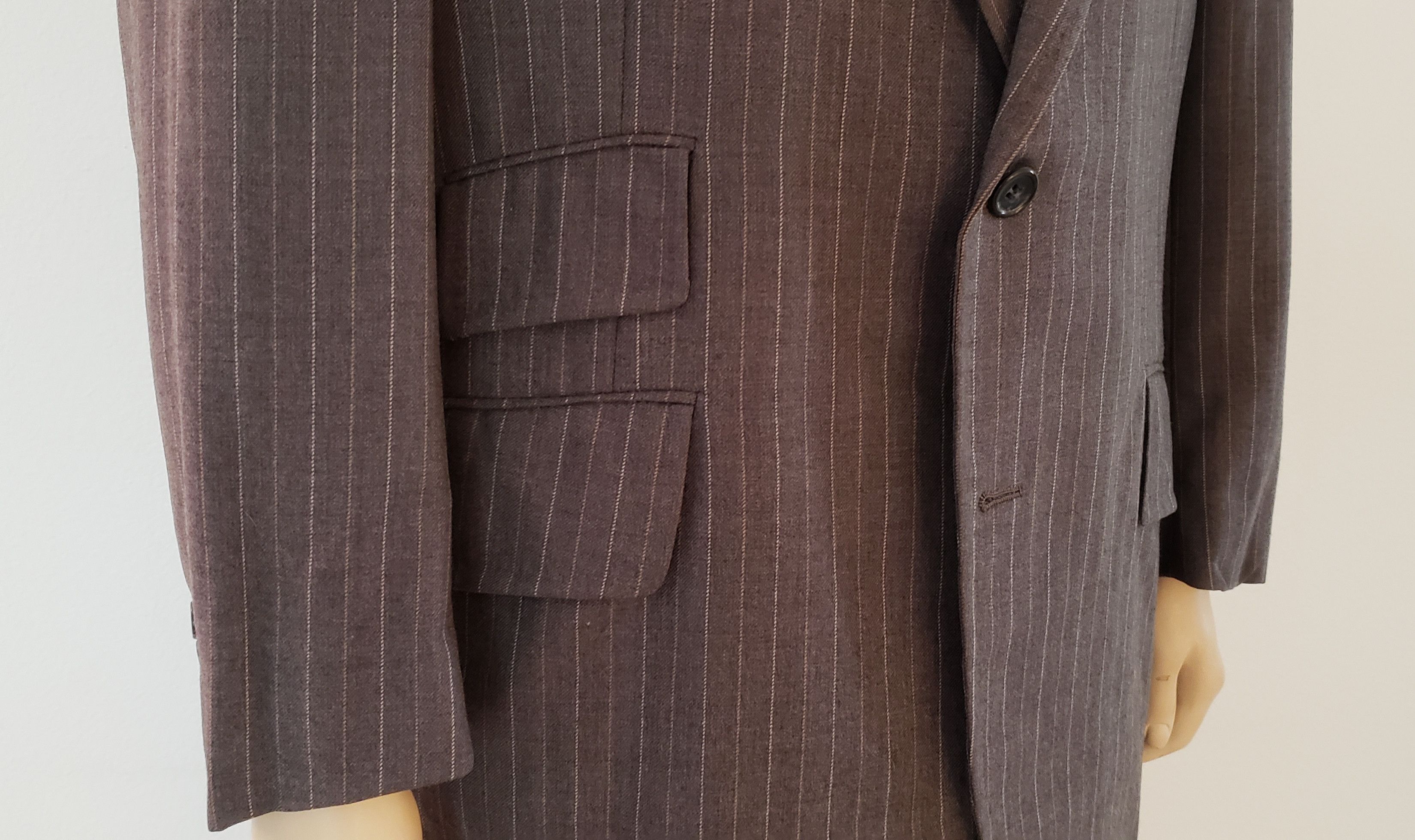 Vintage custom suit 43R grey pinstripe 1976 NY Athletic Club Size 42R - 3 Thumbnail