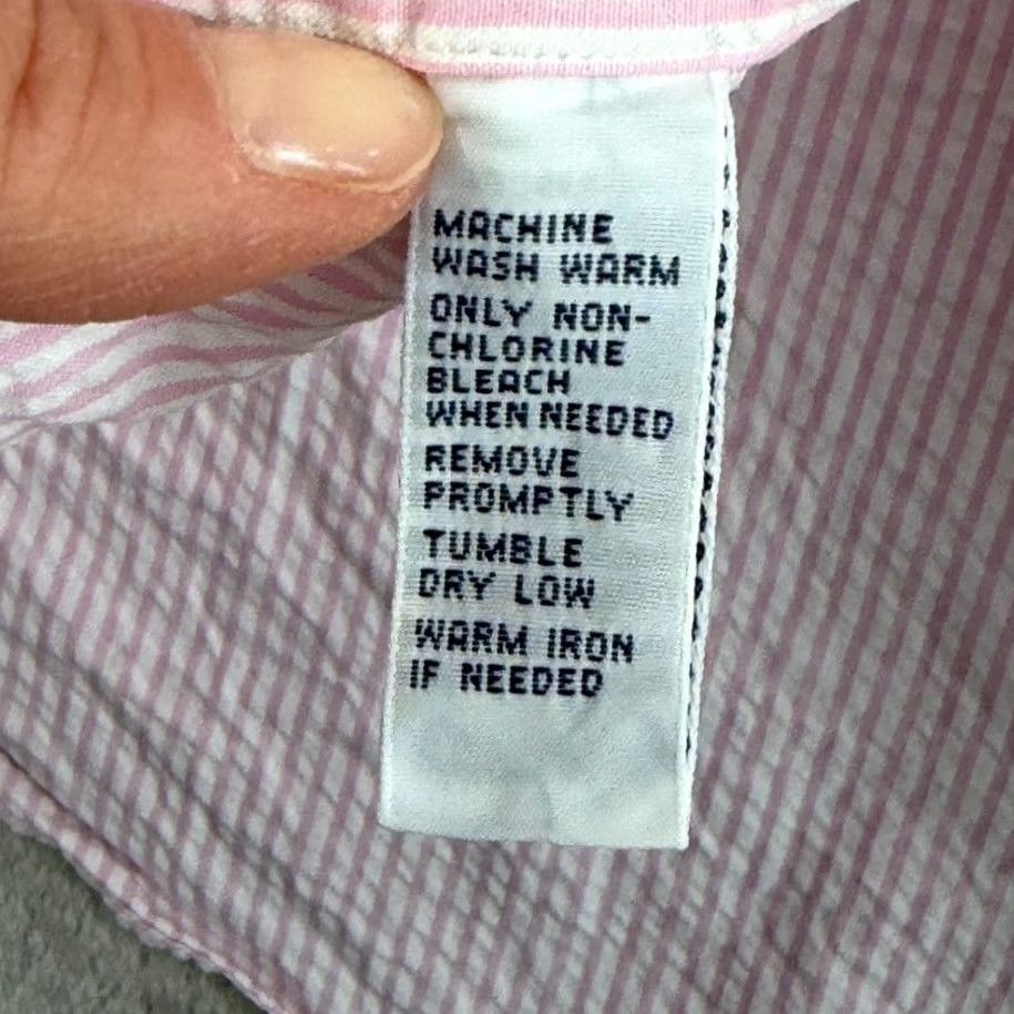 Polo Ralph Lauren Polo Ralph Lauren Classic Fit Seersucker Shirt Pink Stripe Men XL Green Pony Button-Up Shirt Women? Mens Size US XL / EU 56 / 4 - 7 Thumbnail