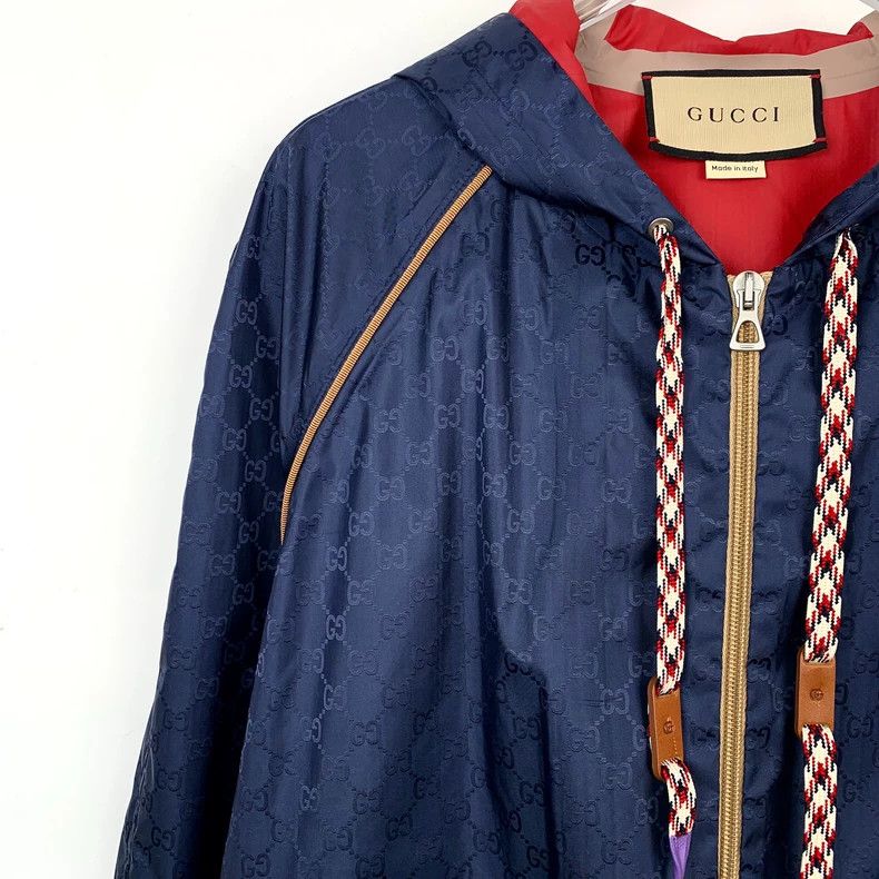 Gucci Gucci Dark blue logo printed full-print hooded zipper jacke Size US XS / EU 42 / 0 - 3 Thumbnail