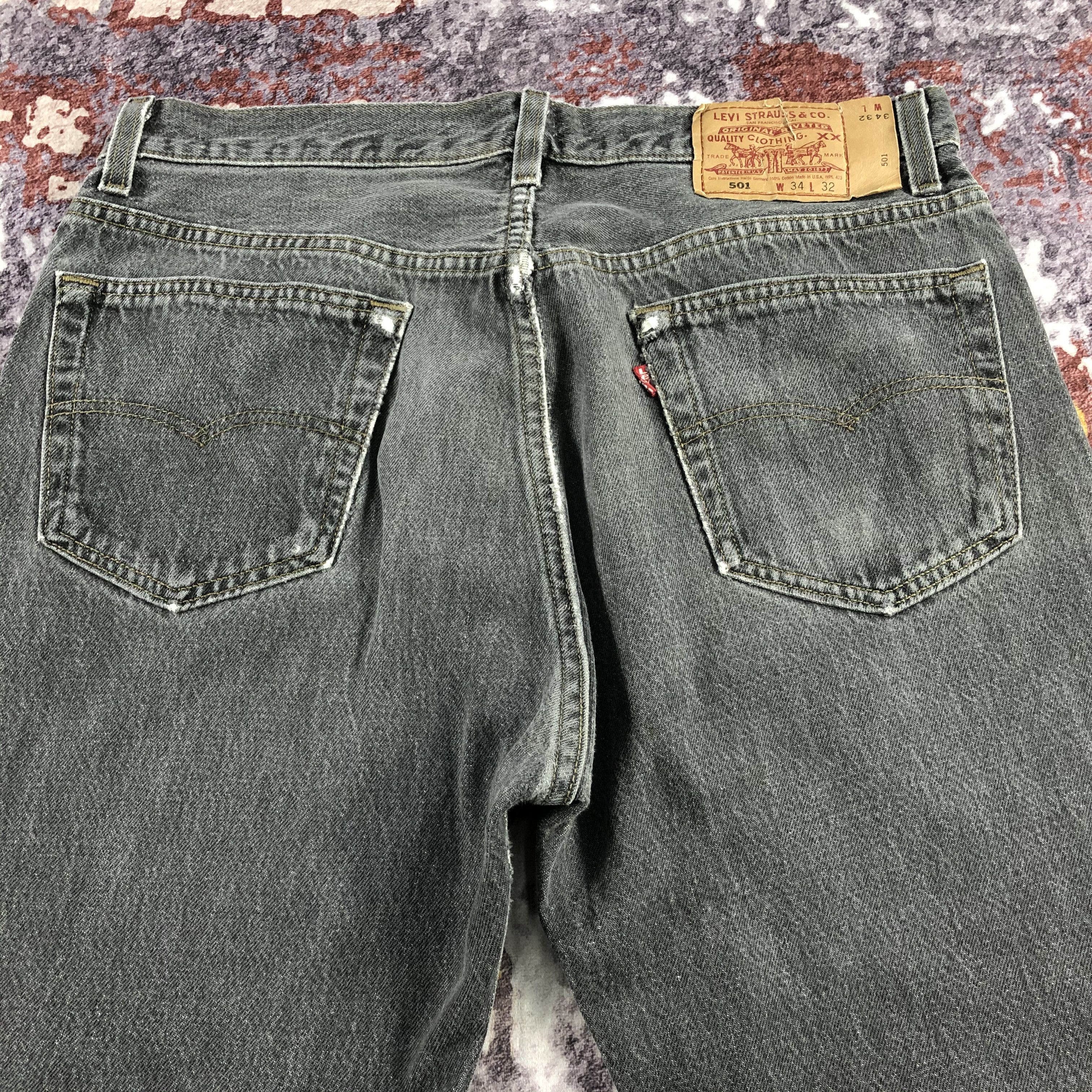 Levi's Vintage 90s Levis 501 Faded Black Jeans-JM2581 Size US 33 - 5 Thumbnail